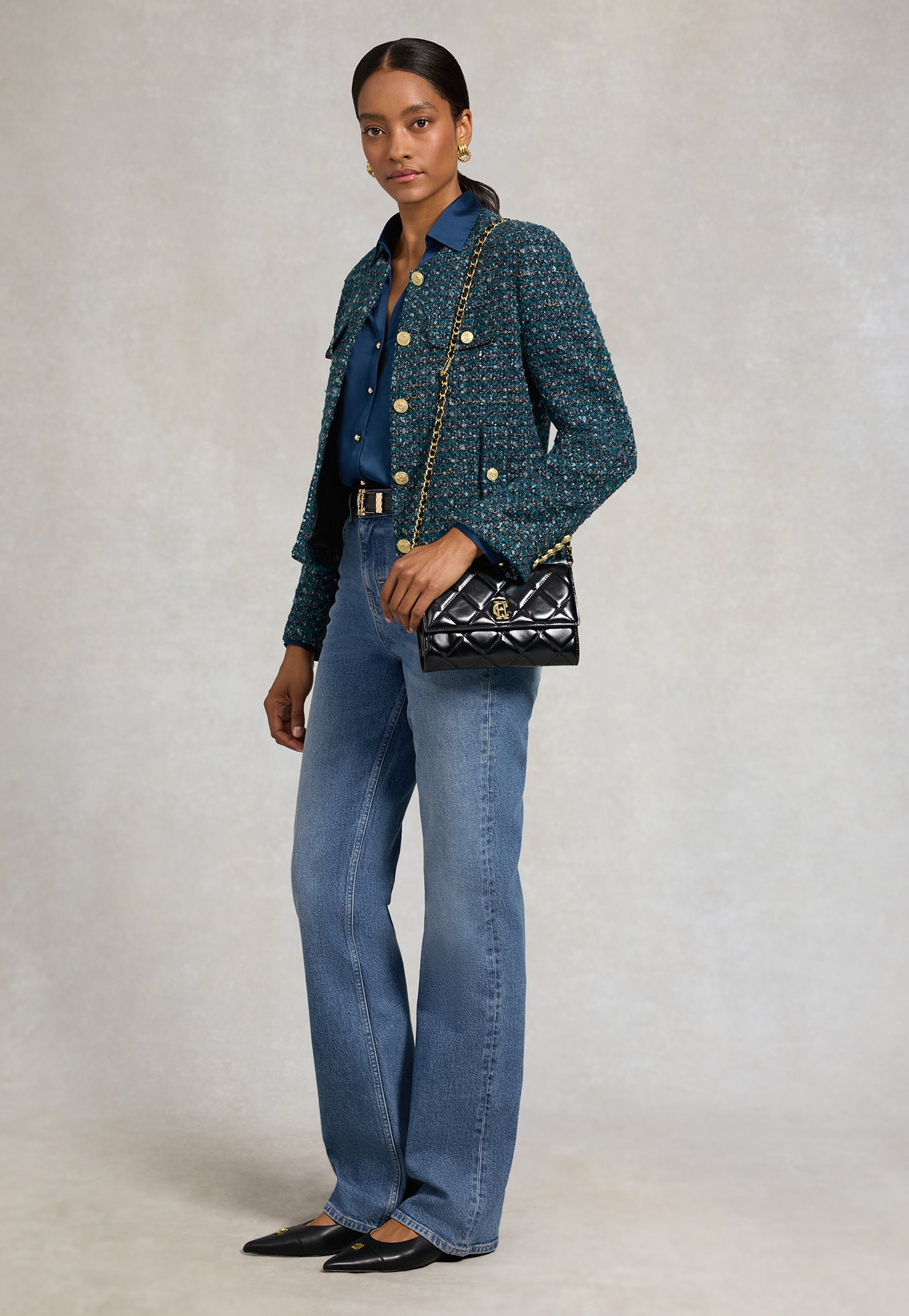 Annie V-Neck Shirt - Petrol