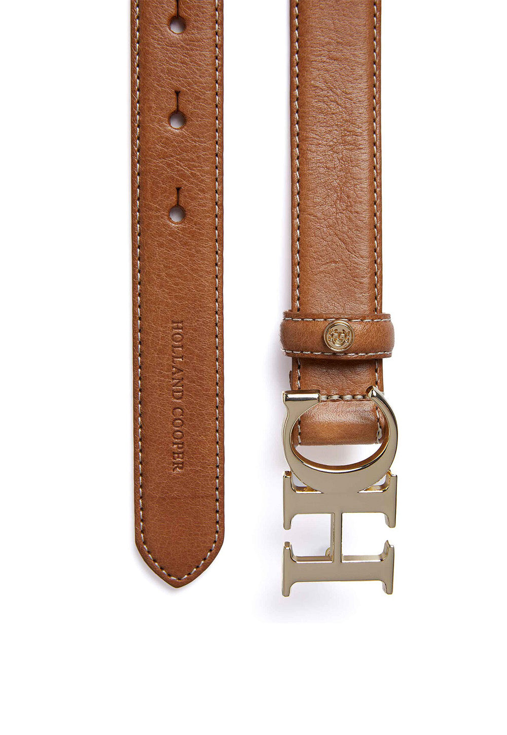 Atelier Slim Logo Belt - Tan Contrast