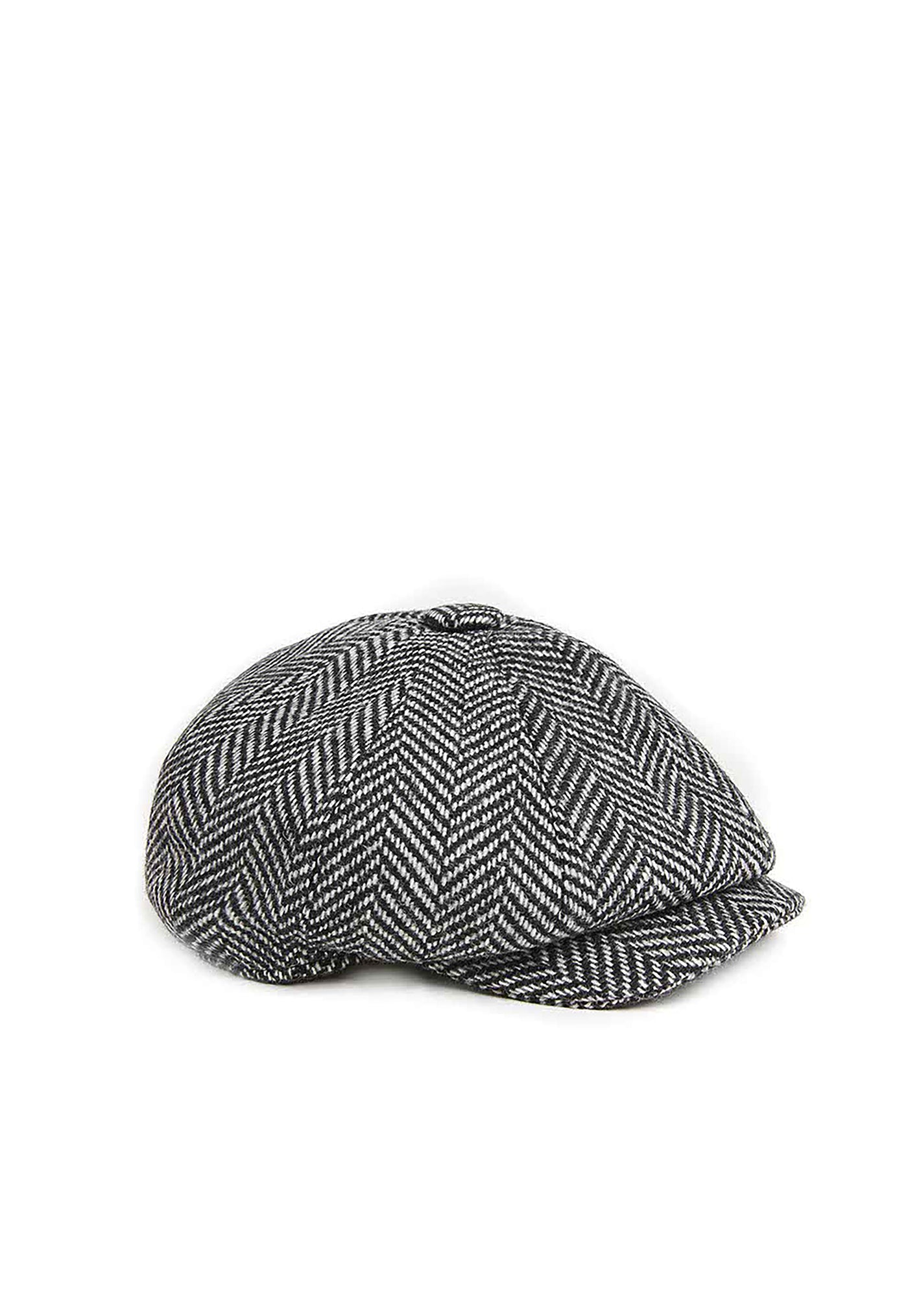 Baker Boy Tweed Cap - Wide Tooth Black Herringbone