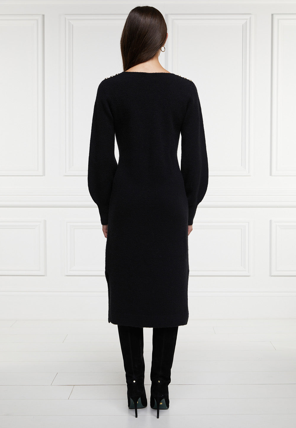 Berkeley V-Neck Dress - Black sold by Angel Divine