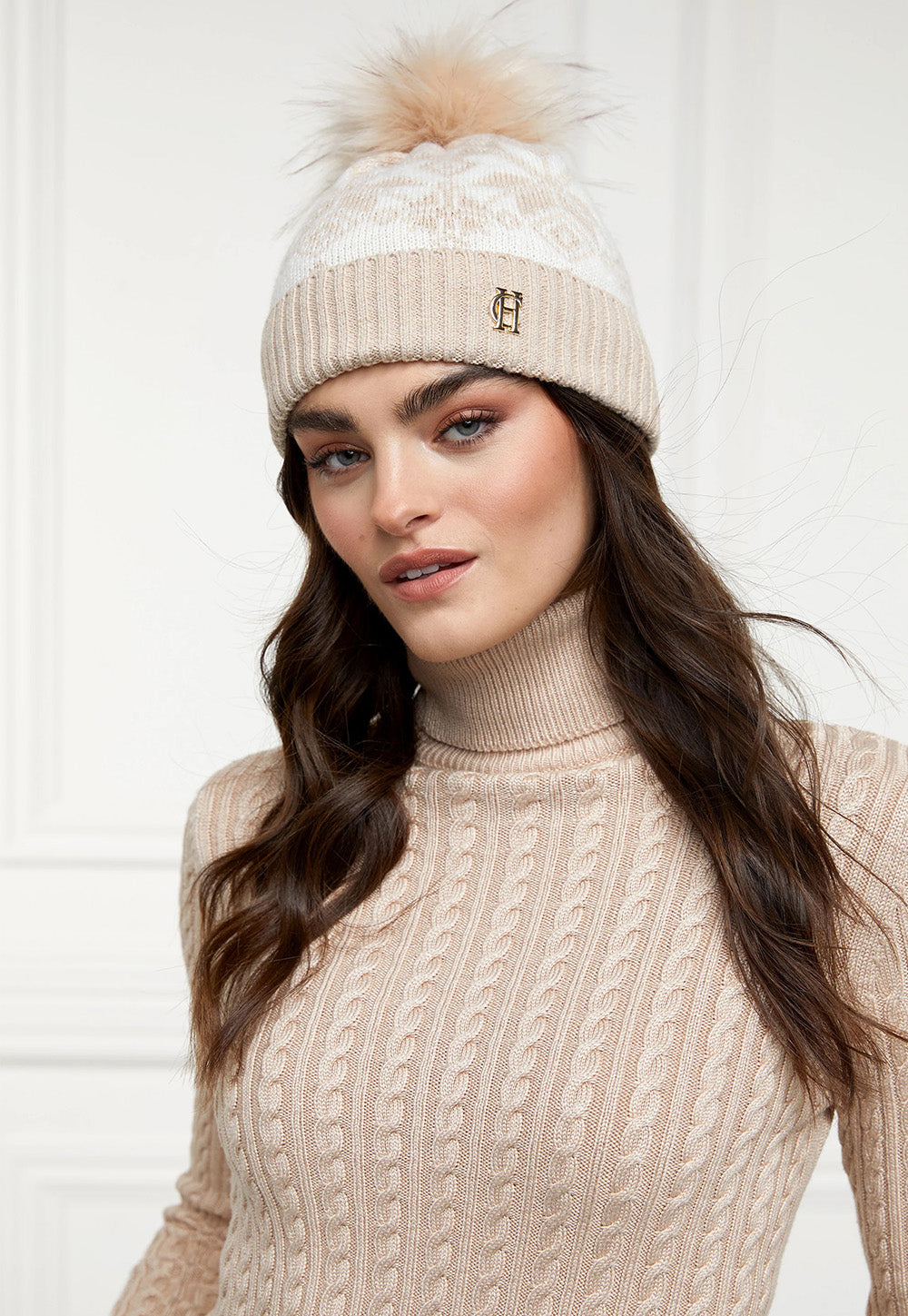Beatrice Bobble Hat - Camel Cream