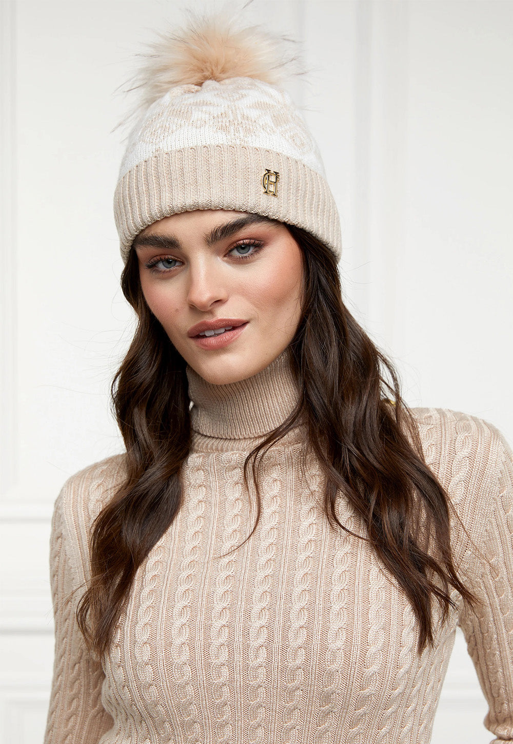 Beatrice Bobble Hat - Camel Cream