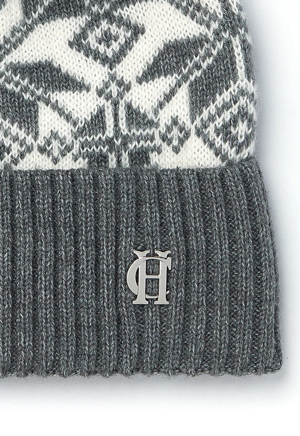 Beatrice Bobble Hat - Grey Marl Cream