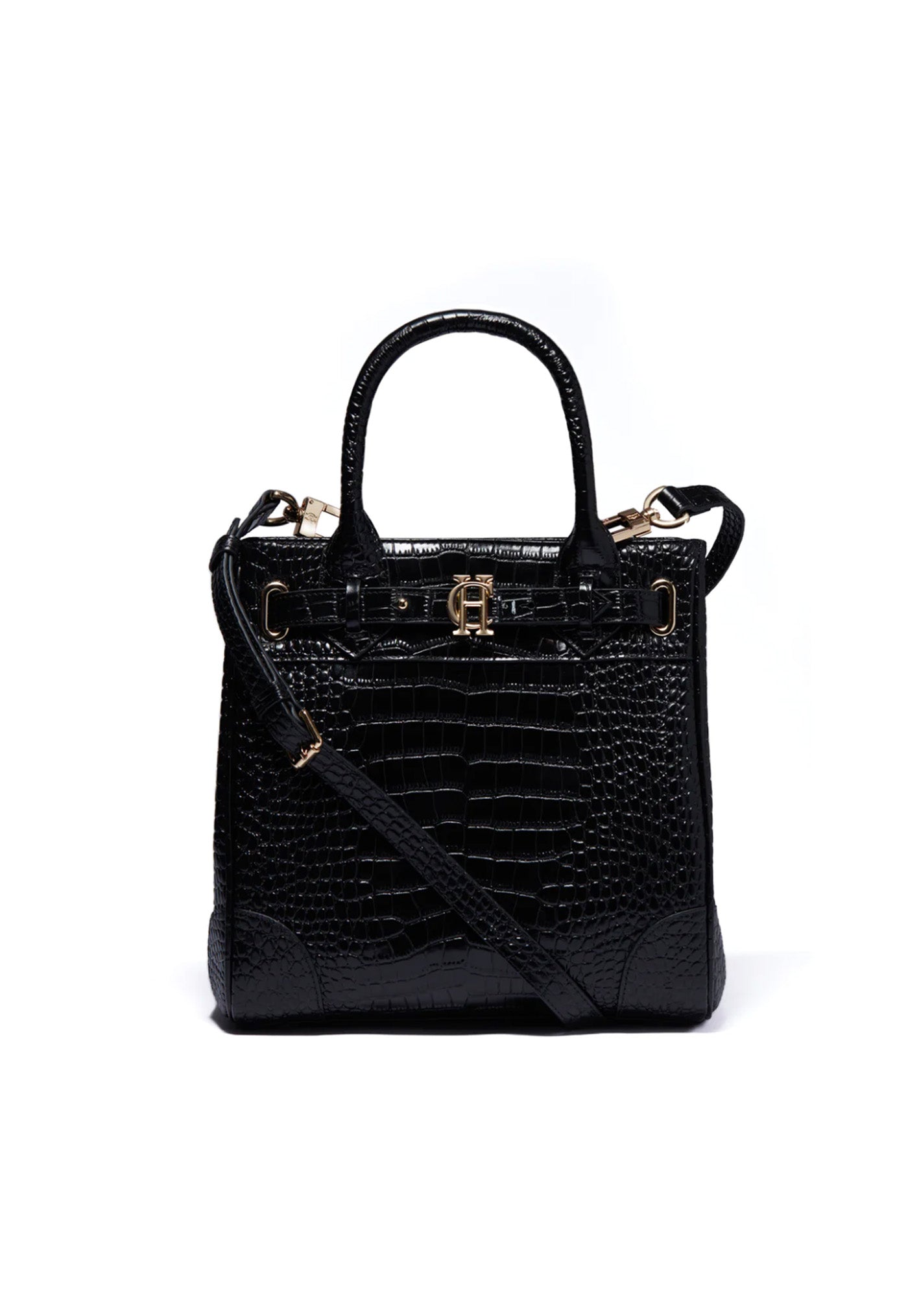 The Brompton Mini Tote - Black Croc sold by Angel Divine
