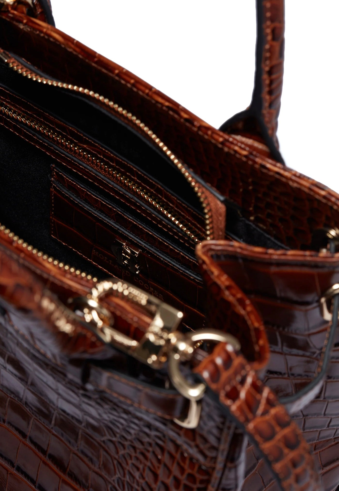 The Brompton Mini Tote - Tan Croc sold by Angel Divine