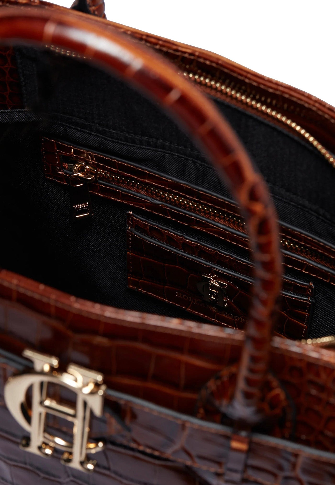 The Brompton Tote - Tan Croc sold by Angel Divine
