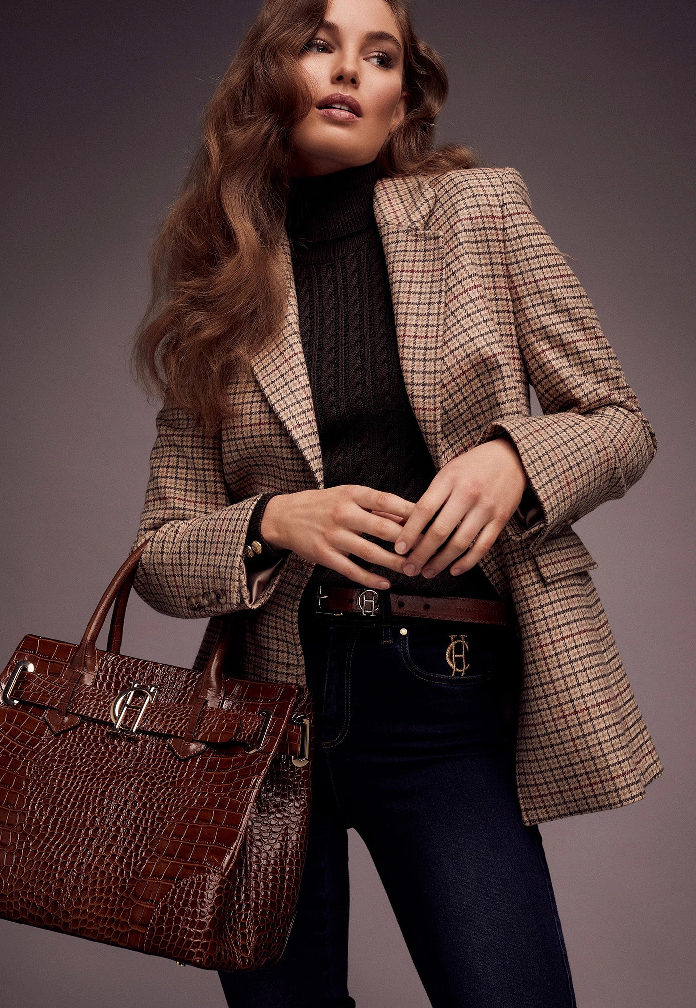 The Brompton Tote - Tan Croc sold by Angel Divine