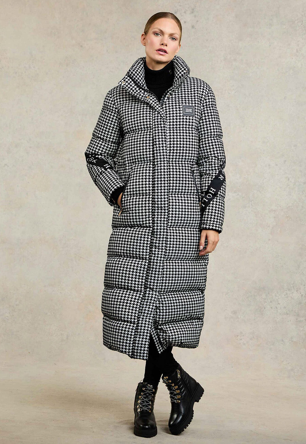 Camden Longline Coat - Houndstooth