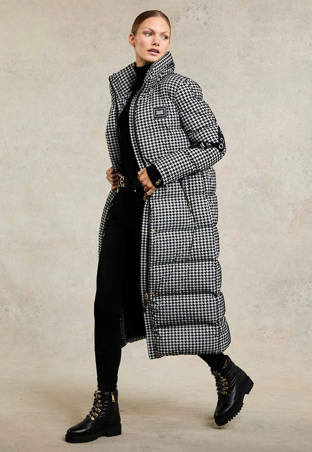 Camden Longline Coat - Houndstooth