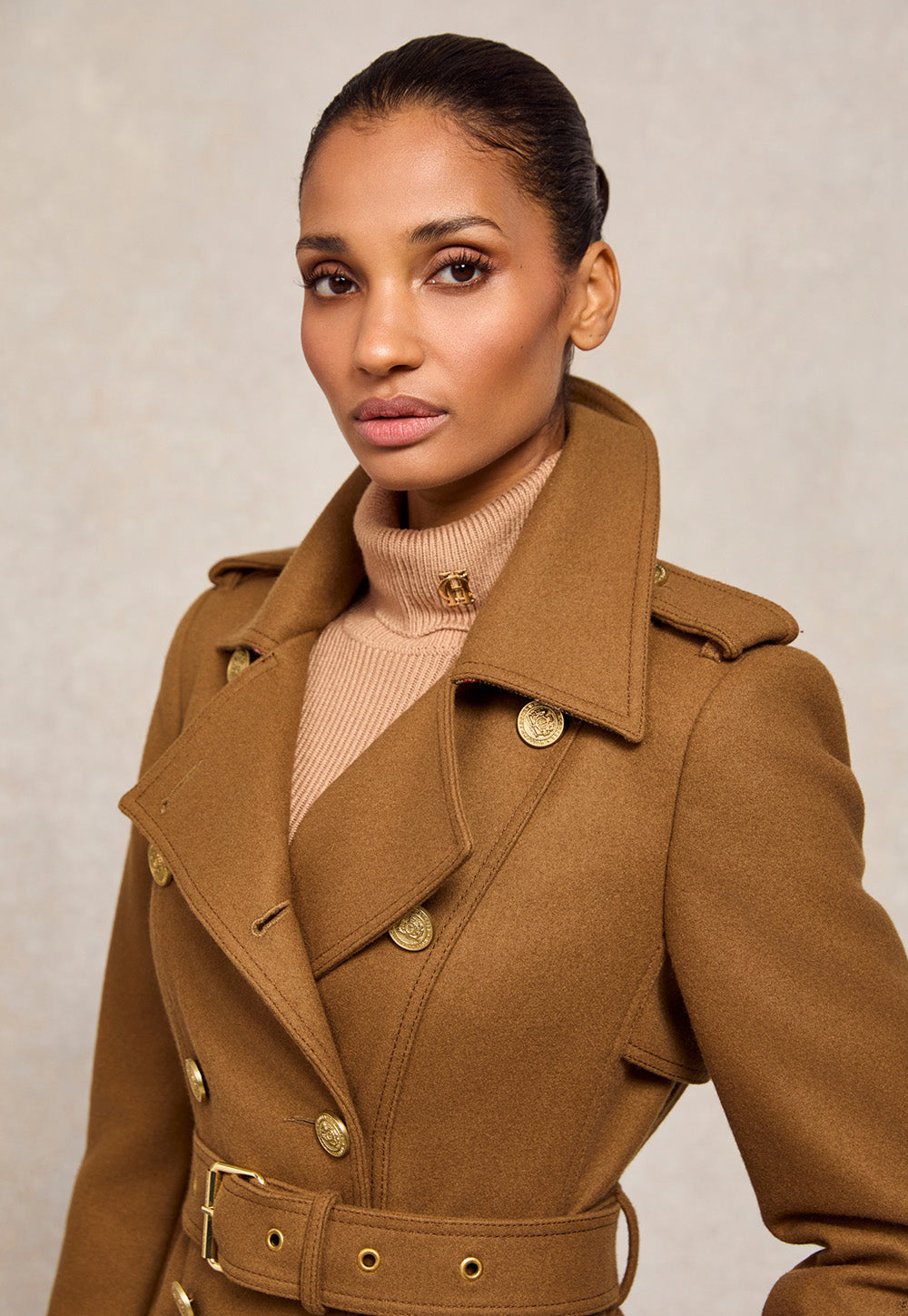 Chelsea Trench Coat Full Length - Dark Camel