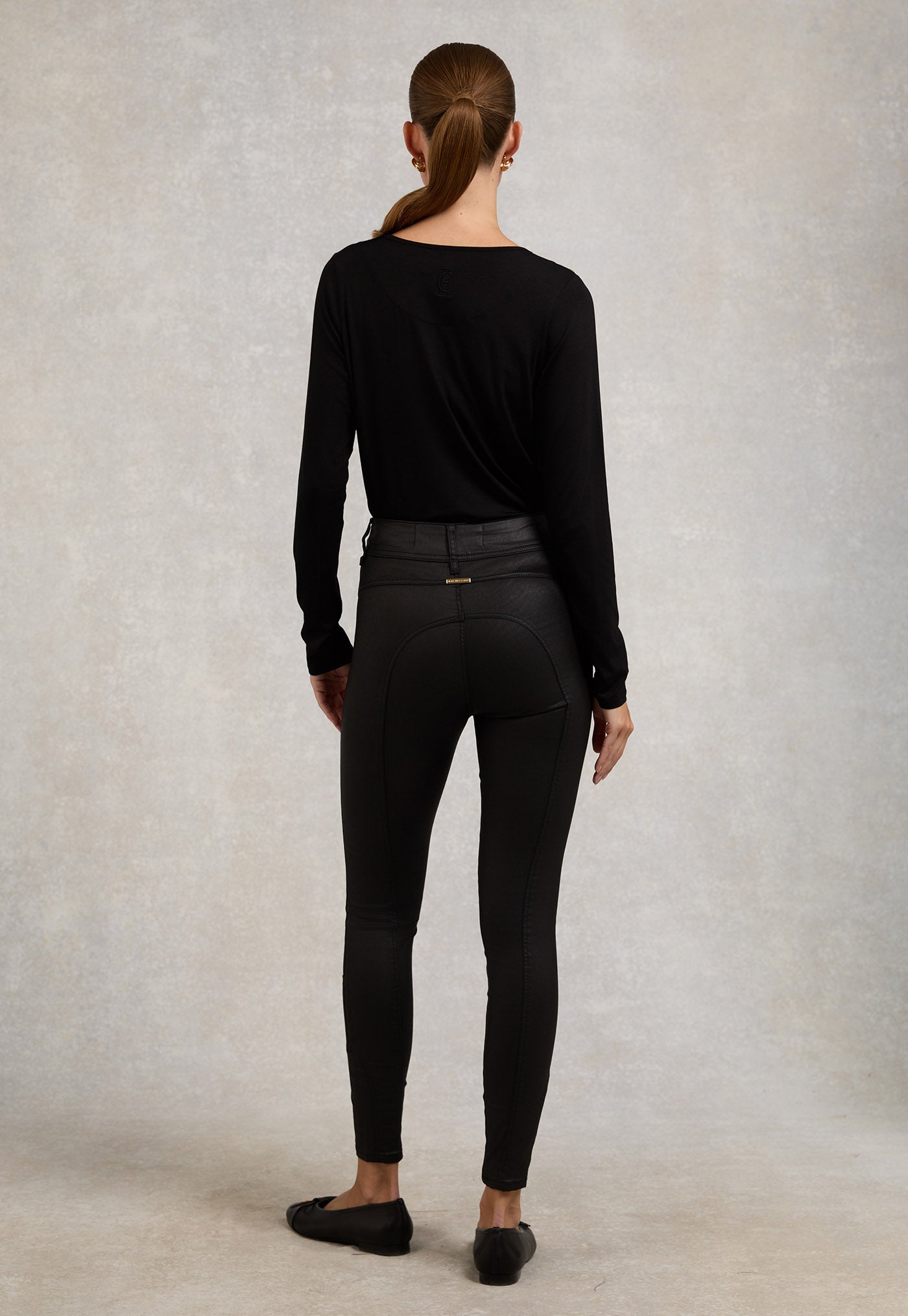 Coated Jodhpur Jean - Black