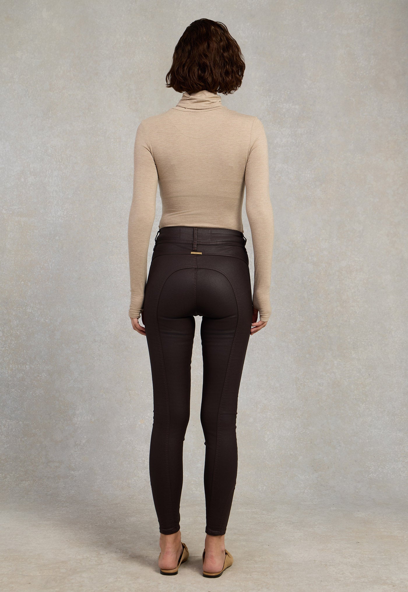 Coated Jodhpur Jean - Chocolate
