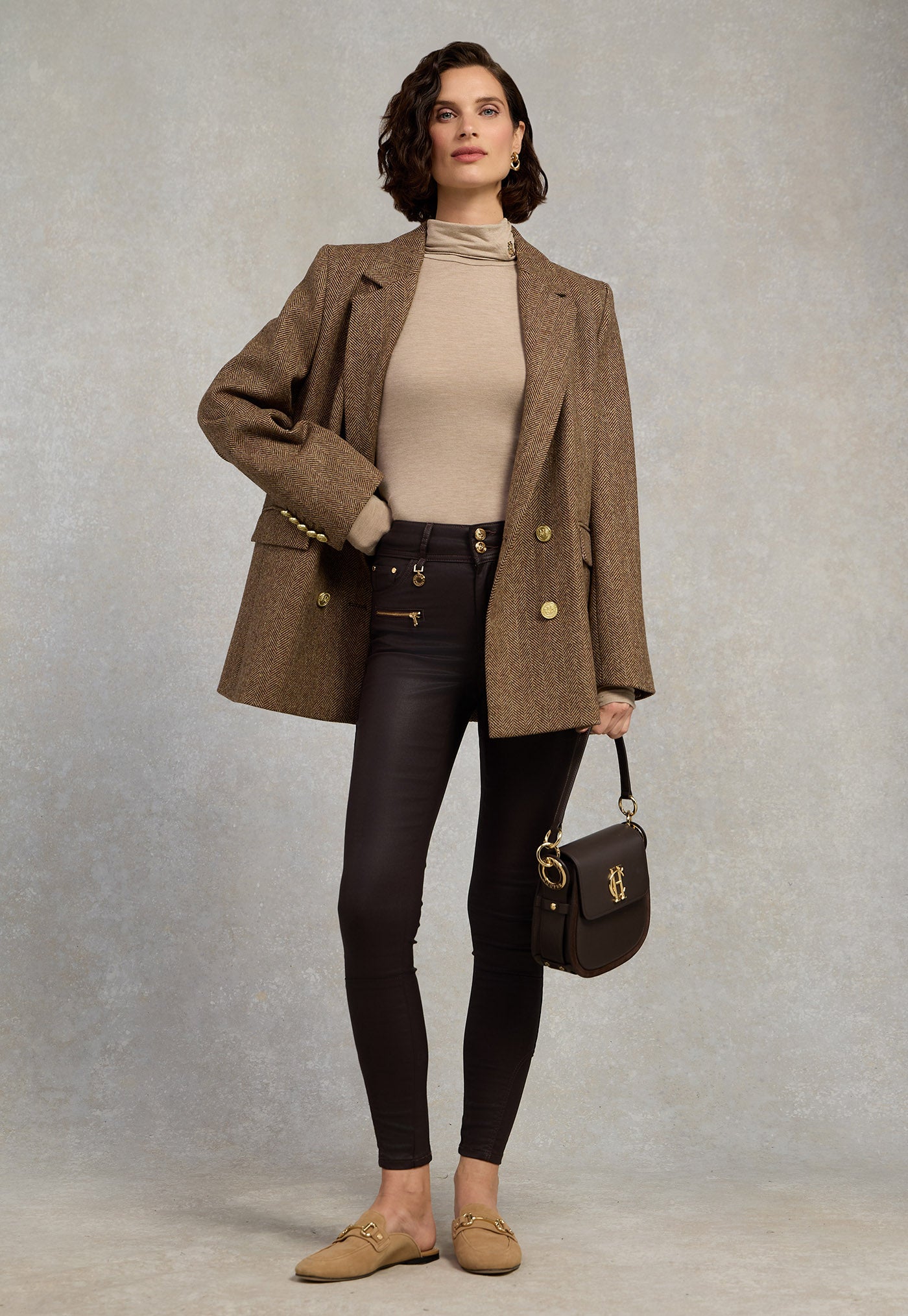 Coated Jodhpur Jean - Chocolate