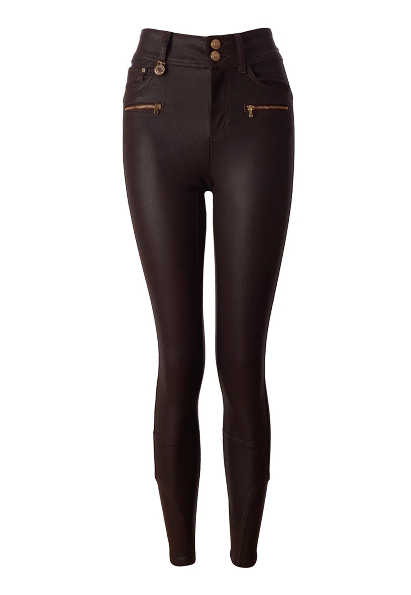 Coated Jodhpur Jean - Chocolate