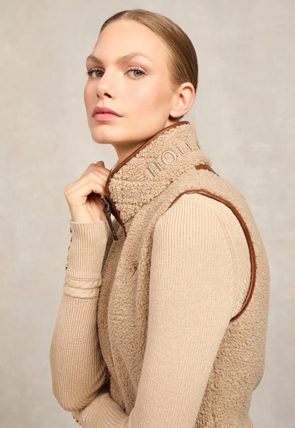 Country Fleece Gilet - Natural Borg