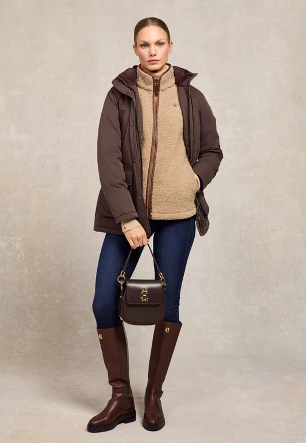 Country Fleece Gilet - Natural Borg