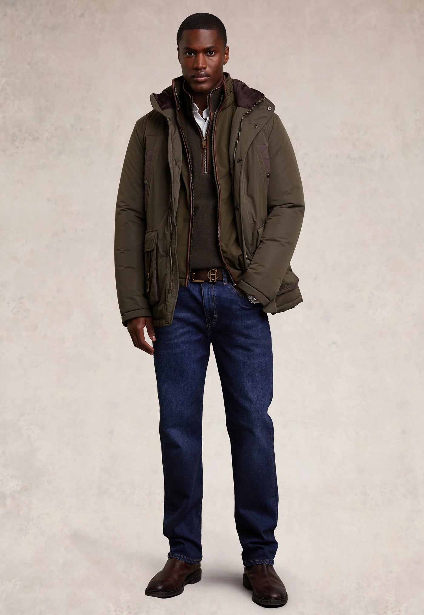 Men's Country Fleece Quarter Zip - Khaki