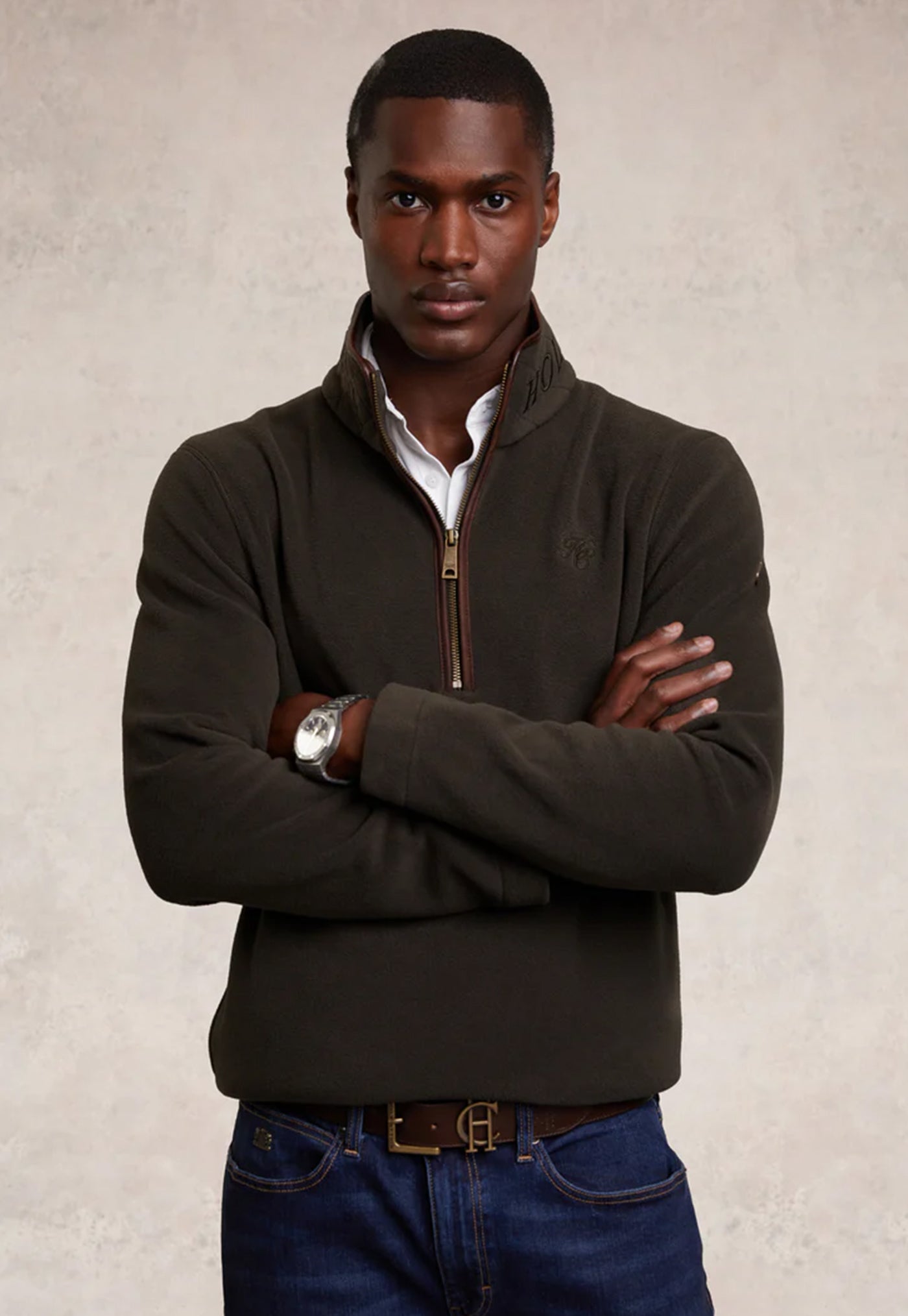 Men's Country Fleece Quarter Zip - Khaki
