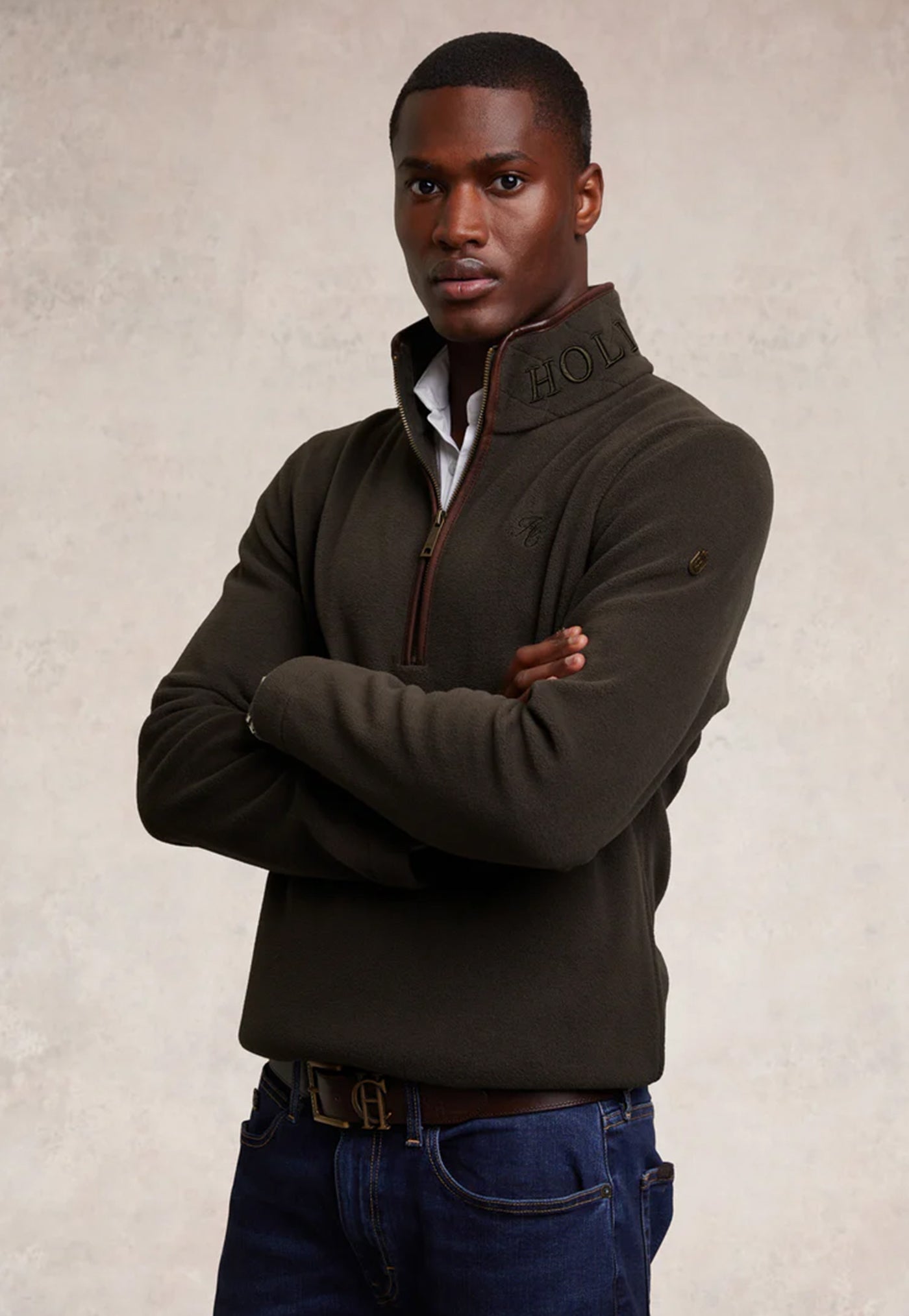 Men's Country Fleece Quarter Zip - Khaki