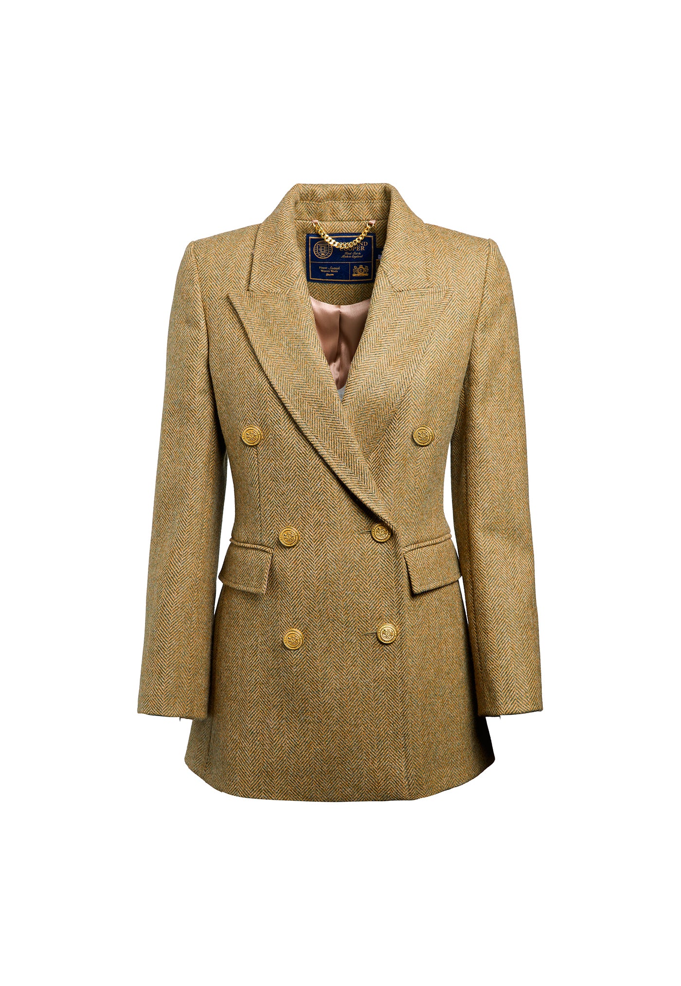 Kensington Double Breasted Blazer - Moss Herringbone