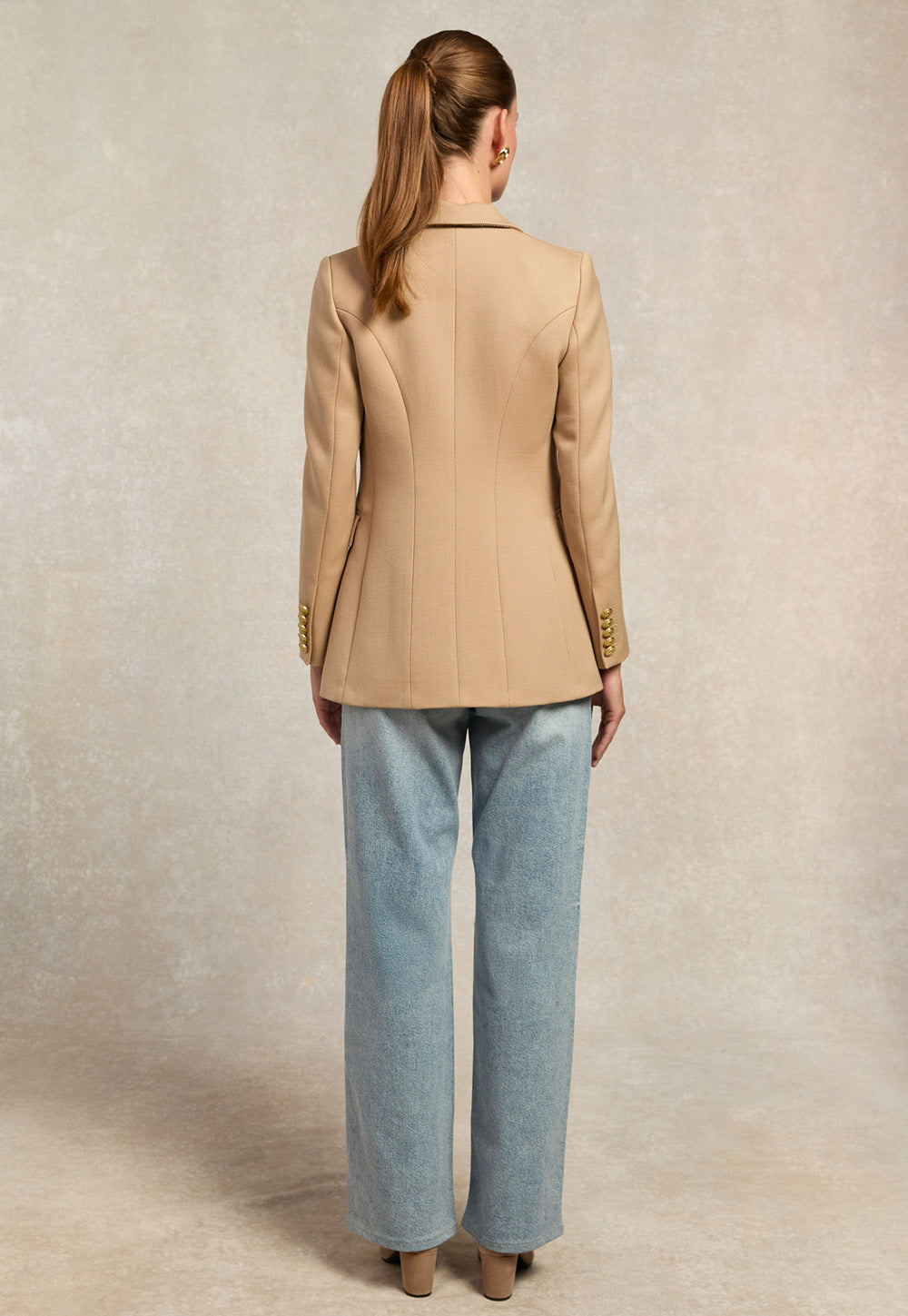Double Breasted Blazer - Camel Twill