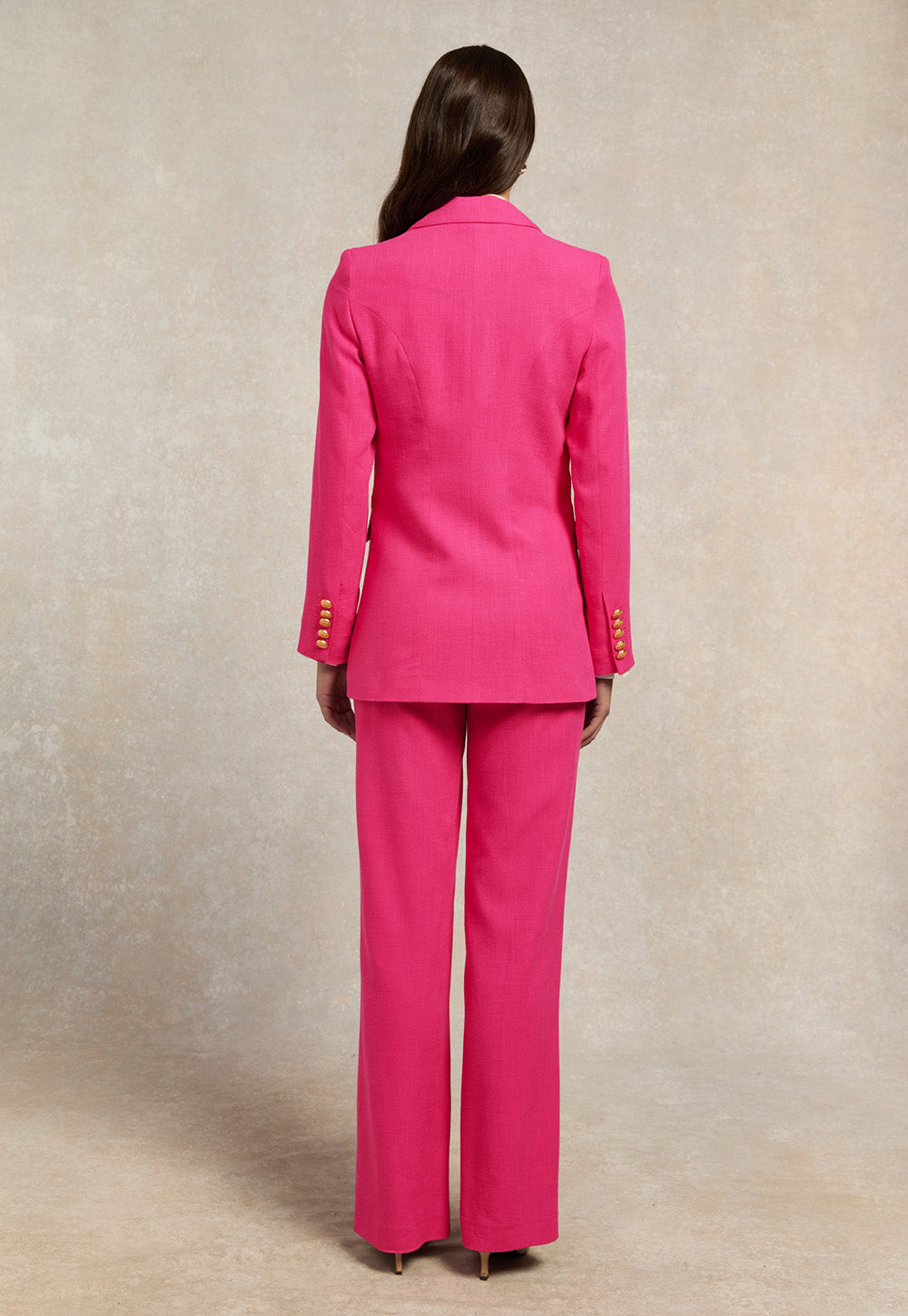Double Breasted Blazer - Hot Pink