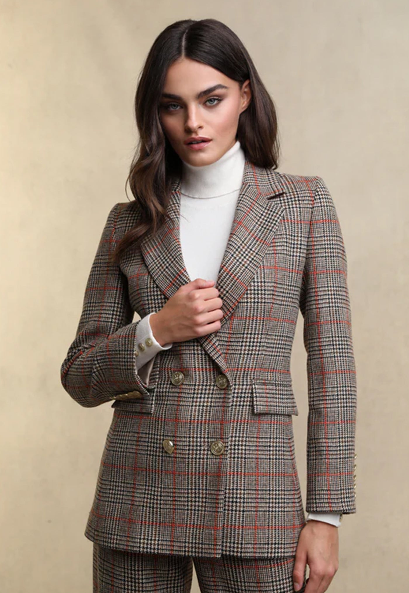 Double Breasted Blazer - Orange Windsor