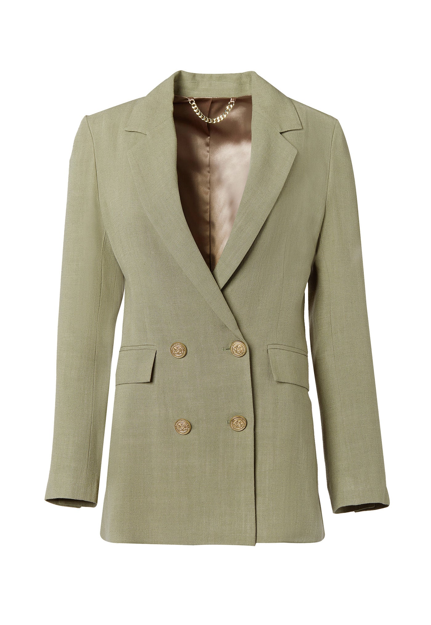 Double Breasted Blazer - Sage Linen