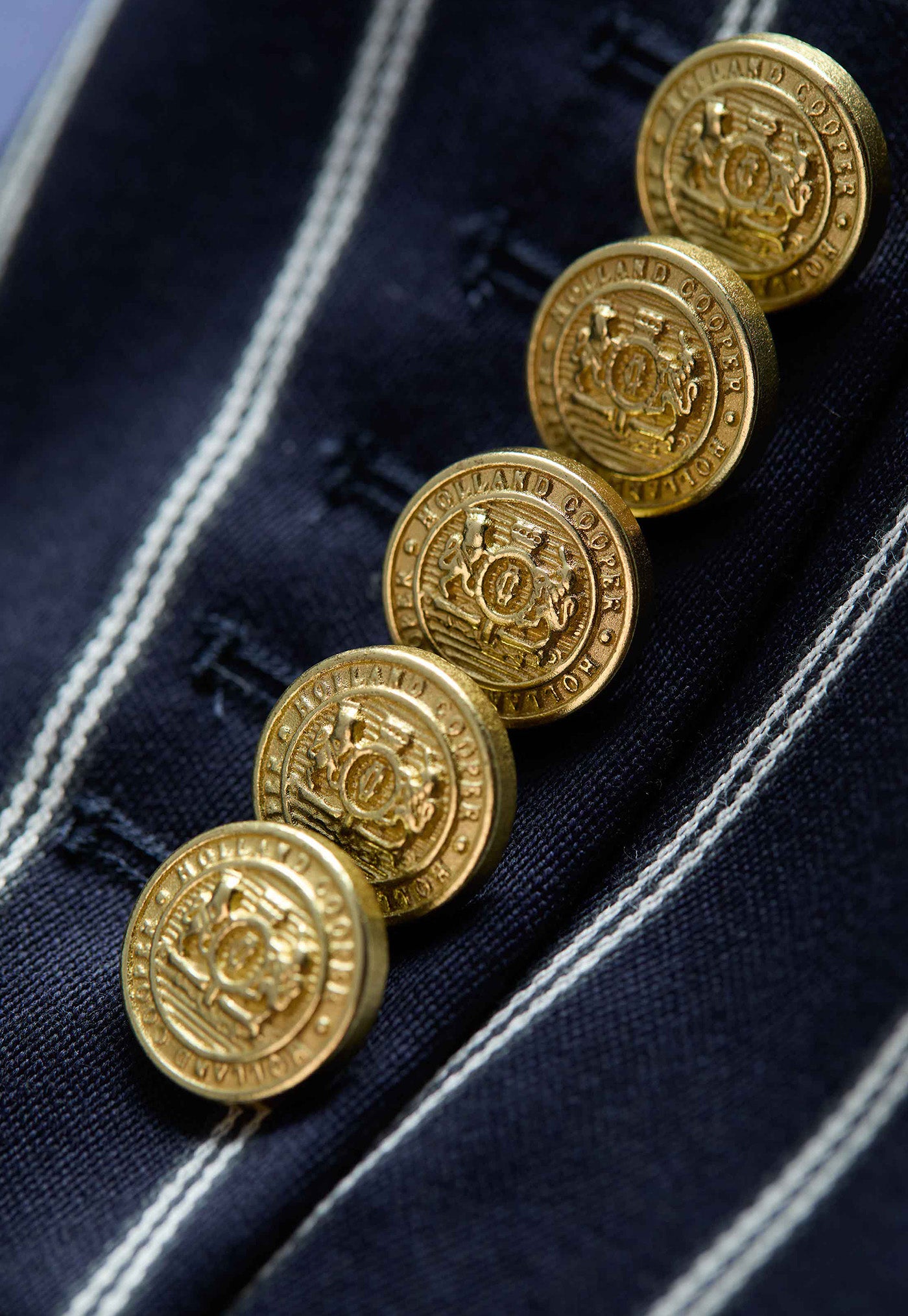 Double Breasted Blazer - Ink Navy Wide Stripe