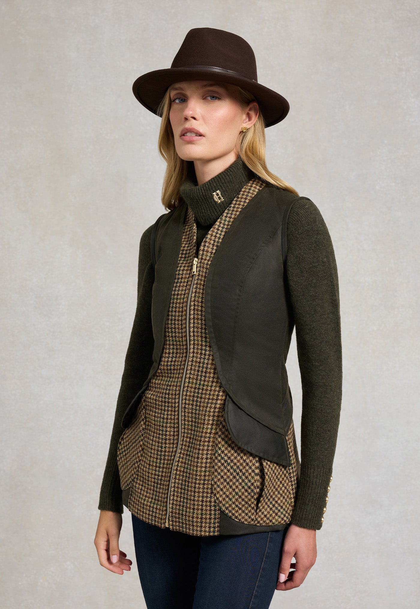 Field Vest - Hailes Green Tweed