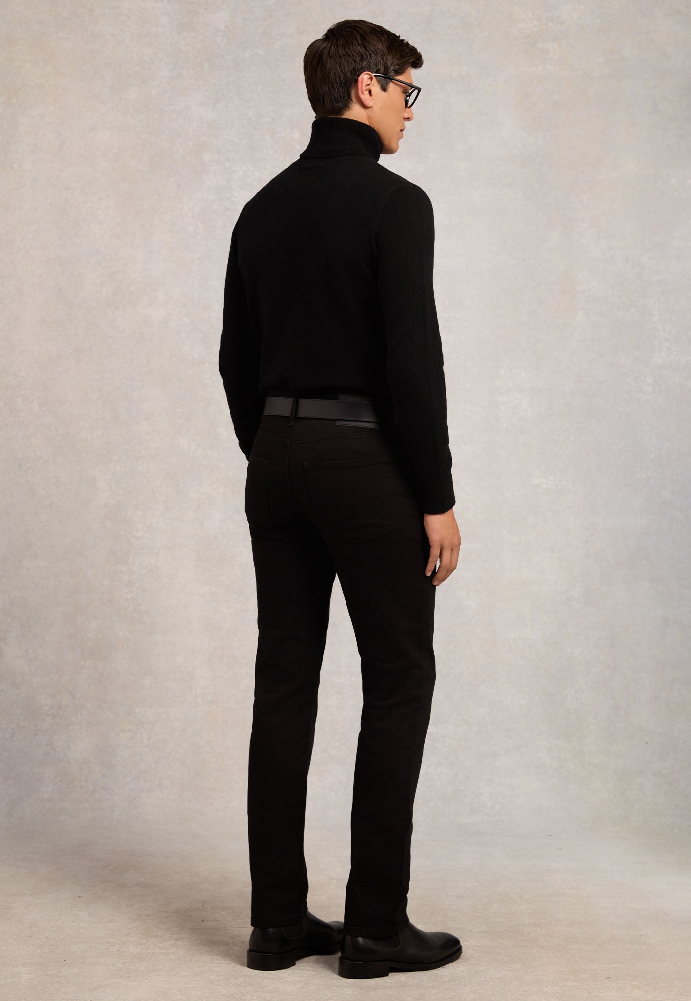 Fine Roll Neck Knit - Black