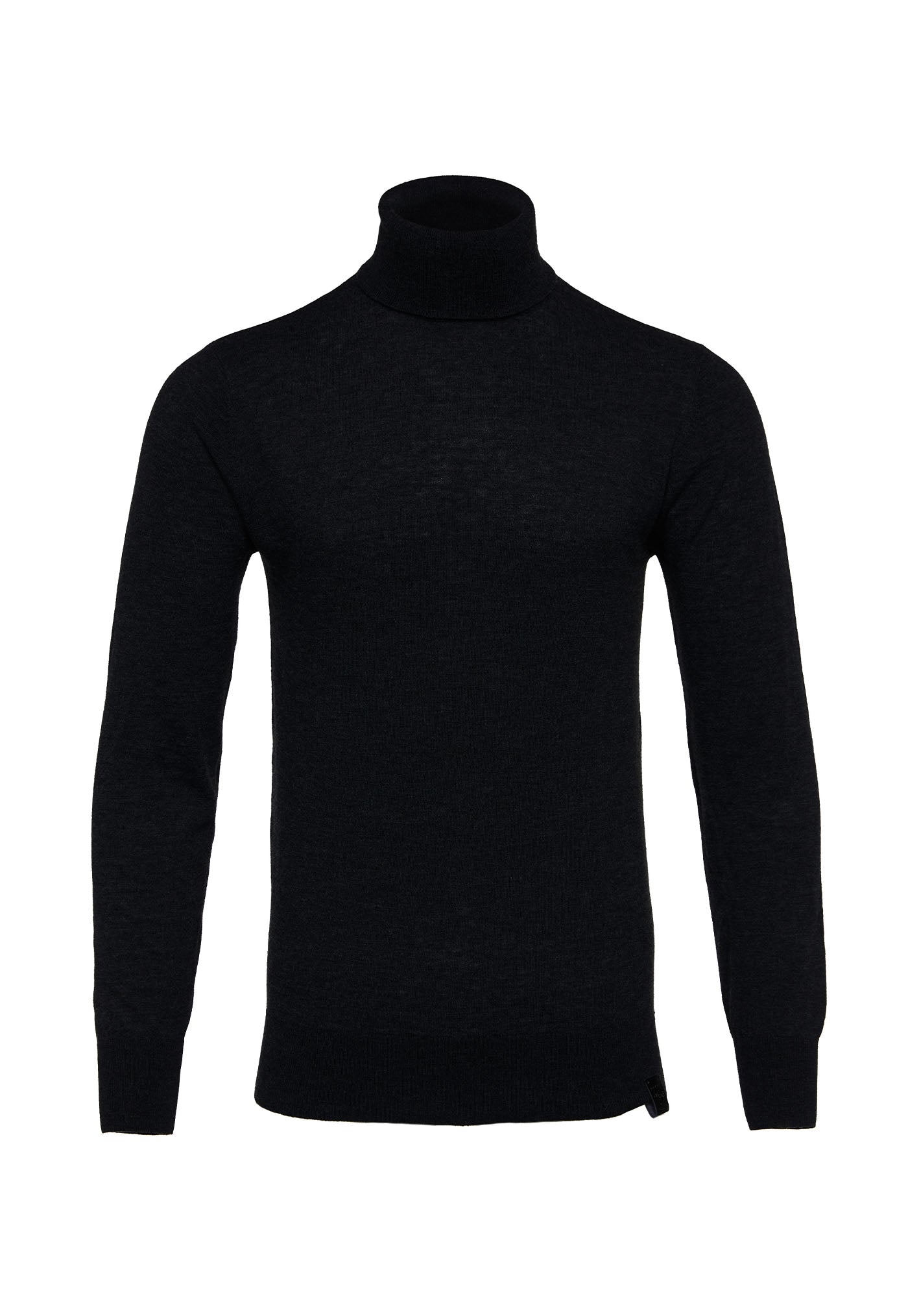 Fine Roll Neck Knit - Black