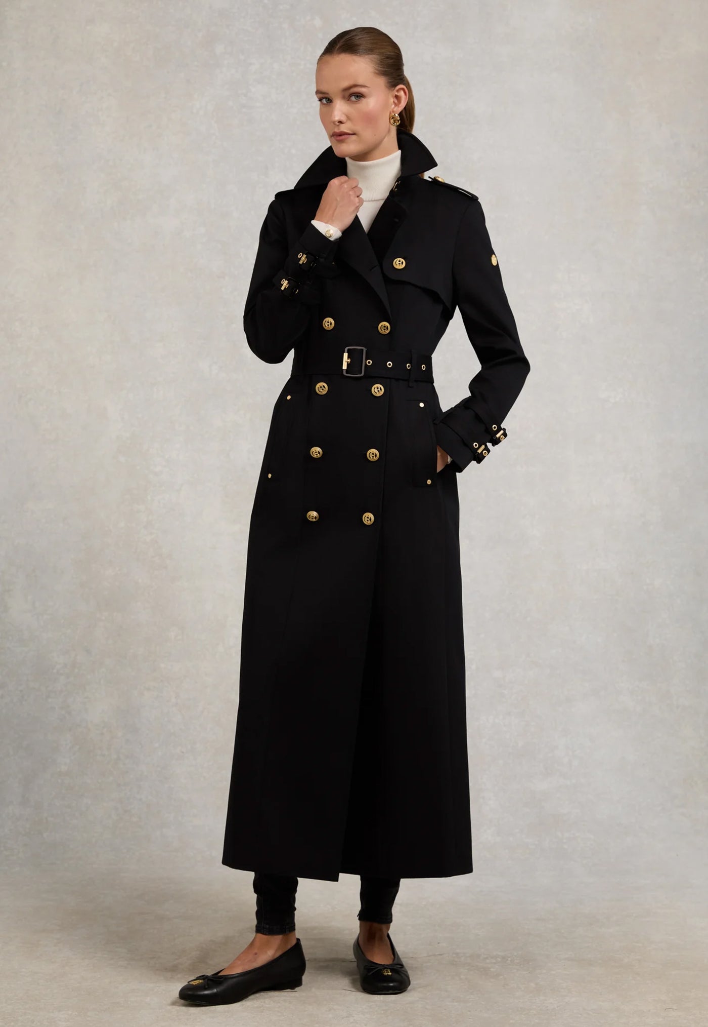 Gatcombe Full Length Trench Coat - Black