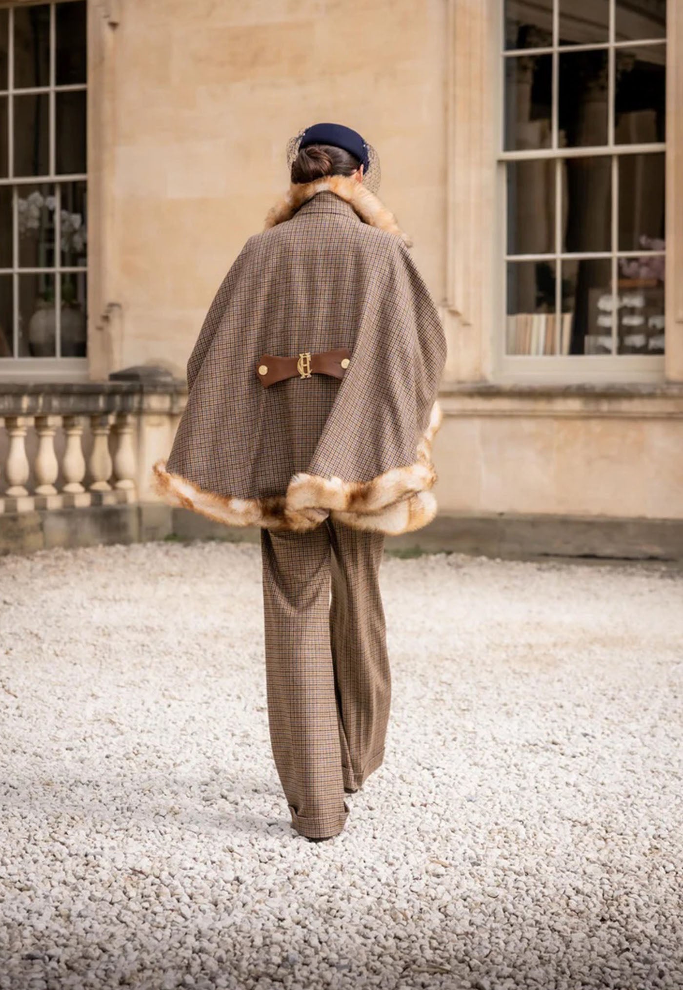 Gold Label Chiltern Cape - Abbot Check Tweed