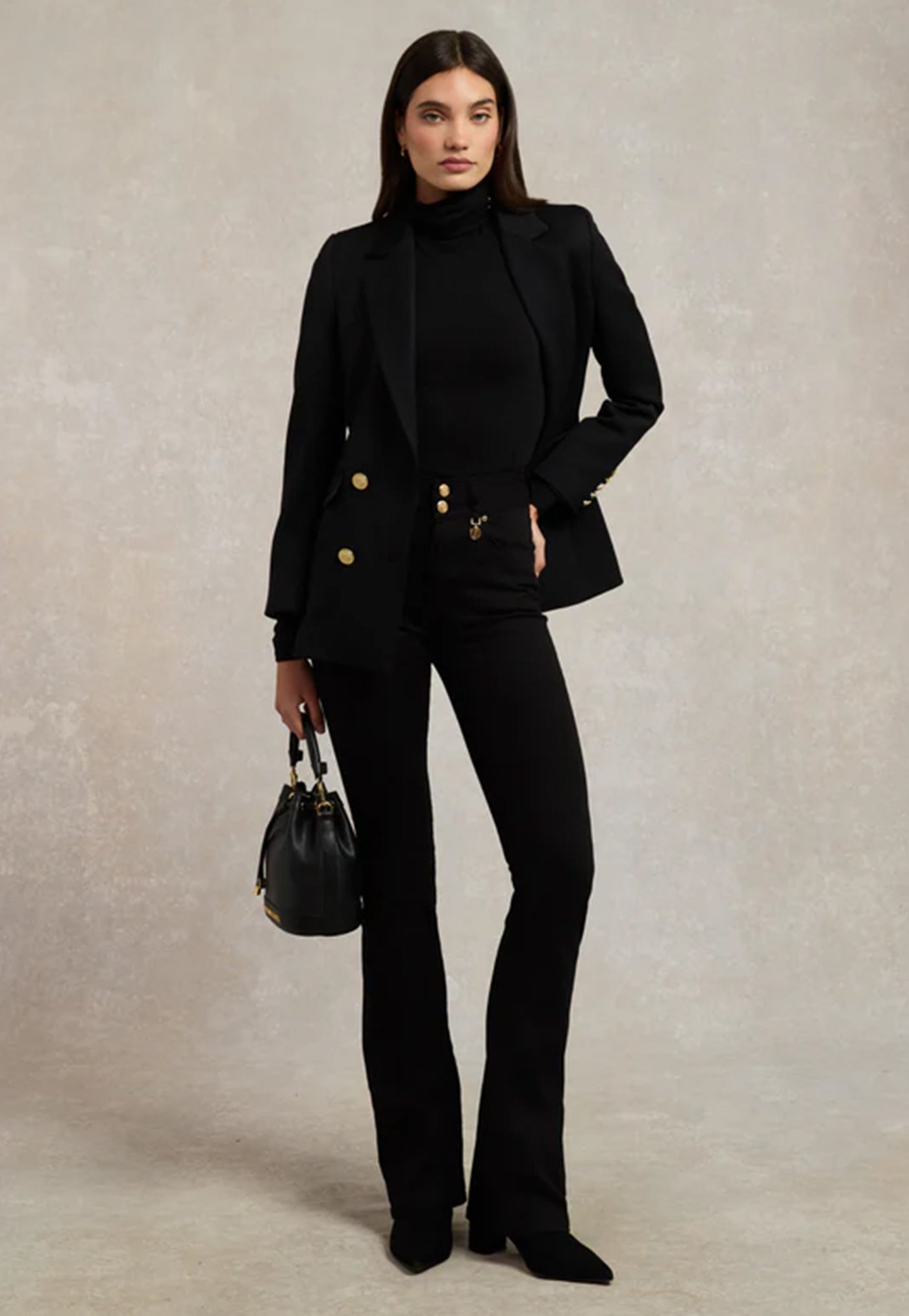 High Rise Flared Jean - Black