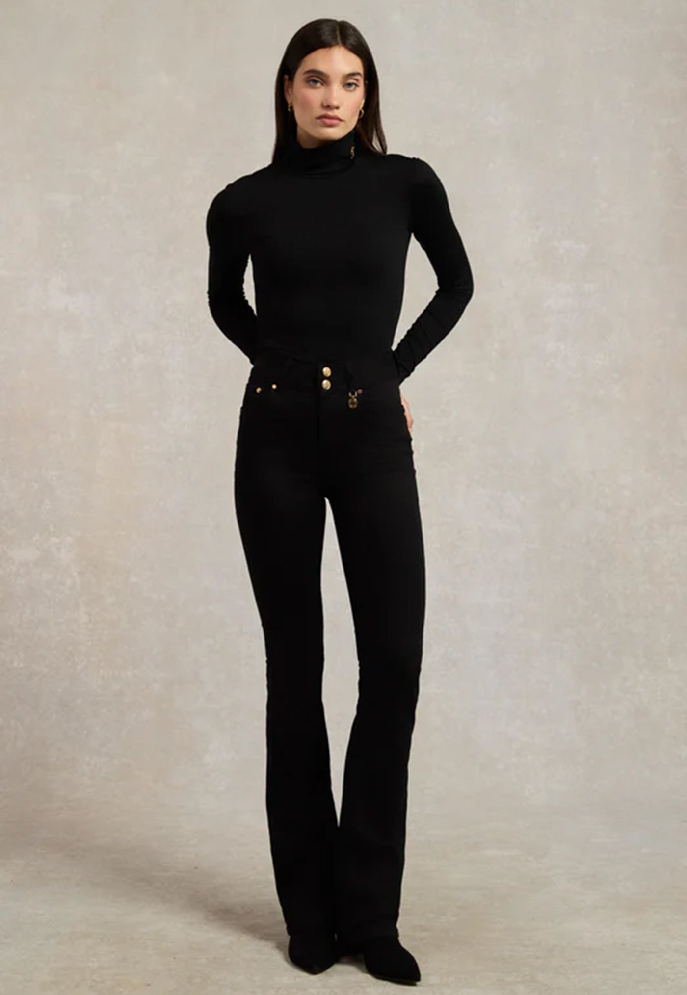 High Rise Flared Jean - Black