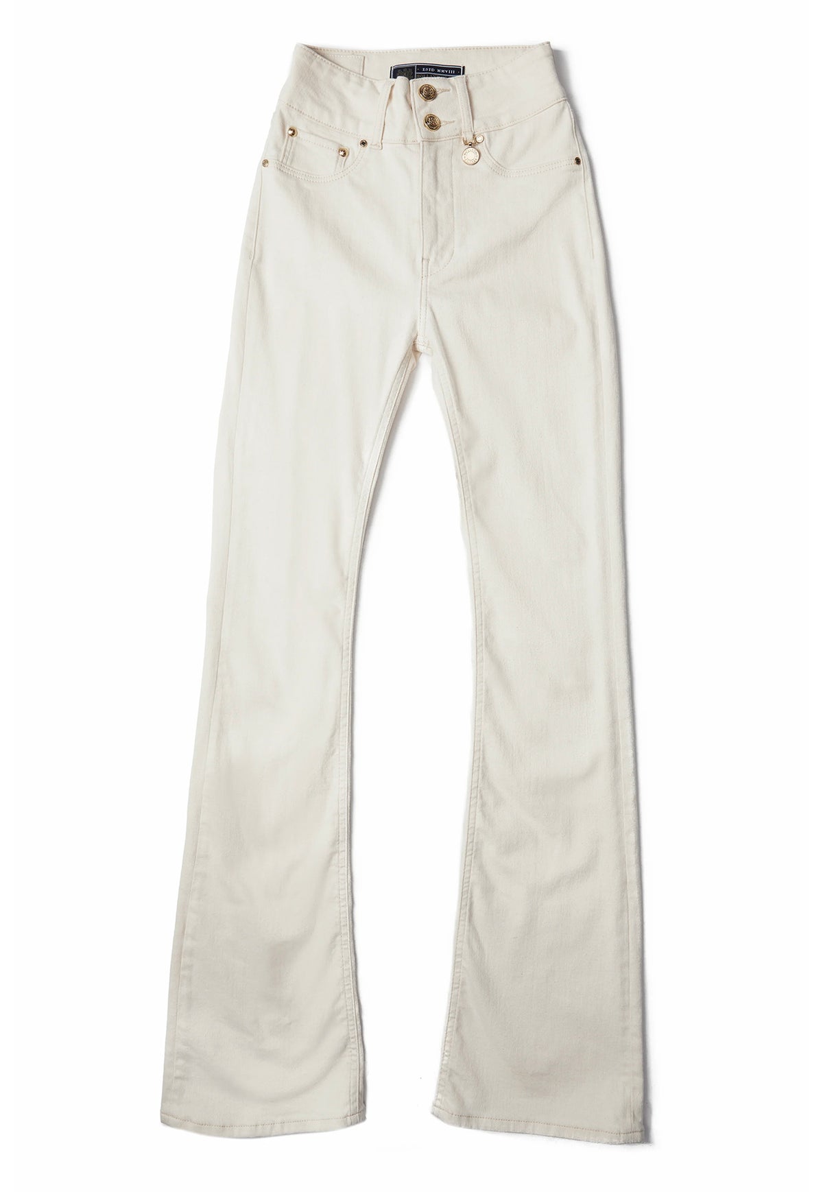 High Rise Flared Jean - Oatmeal