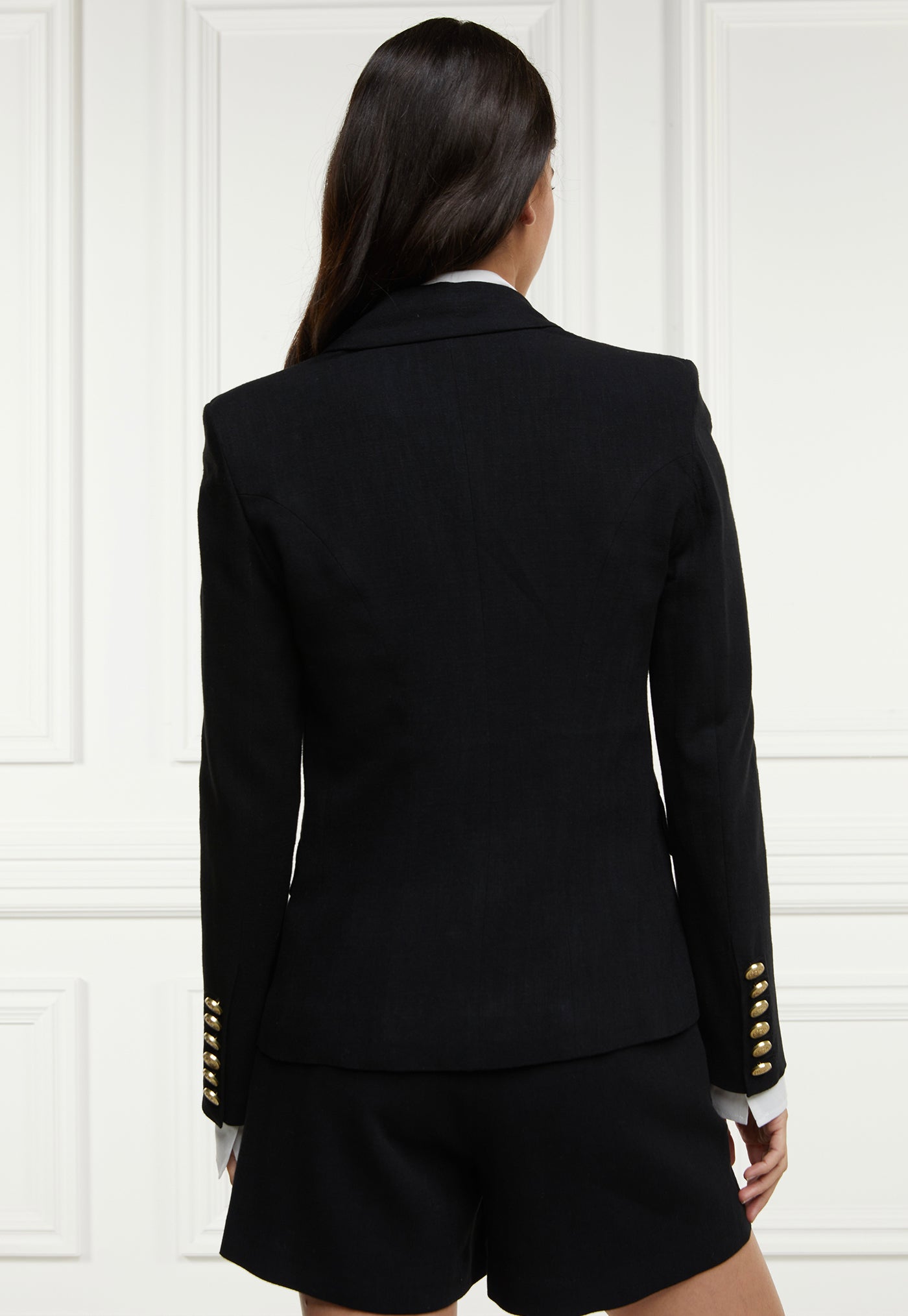 Knightsbridge Blazer Linen - Black Linen sold by Angel Divine