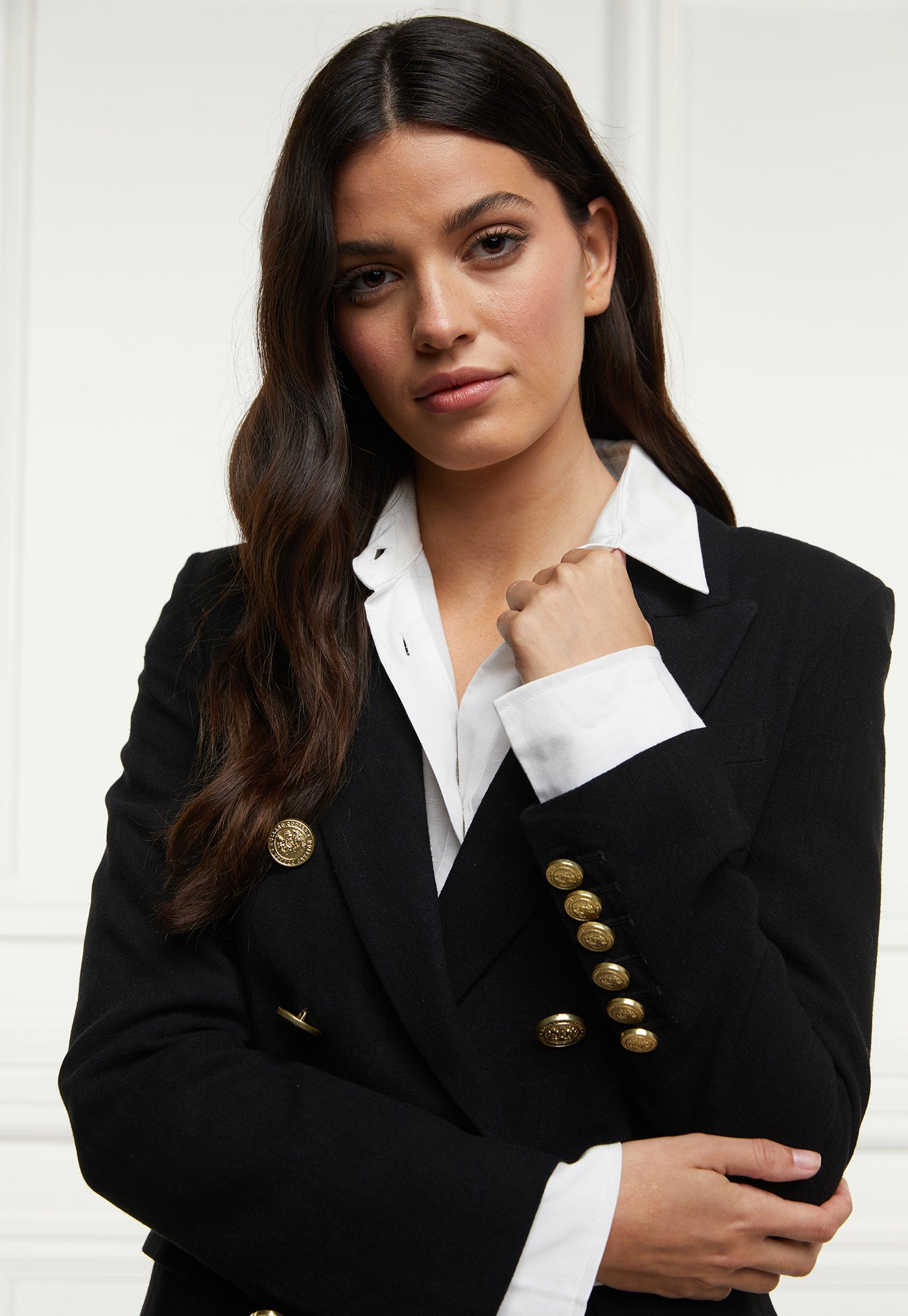 Knightsbridge Blazer Linen - Black Linen sold by Angel Divine