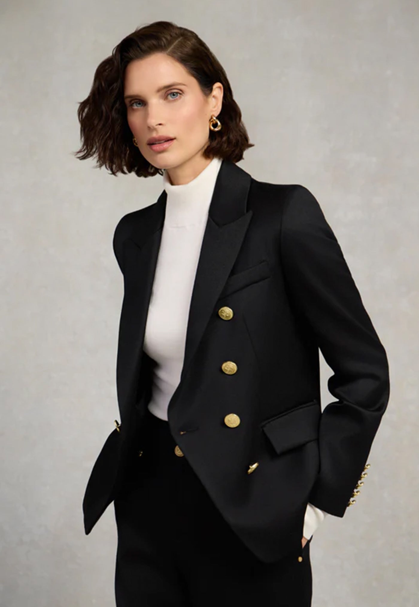 Knightsbridge Blazer - Black Barathea
