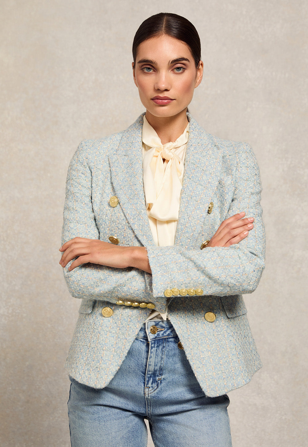 Knightsbridge Blazer - Sky Blue Boucle