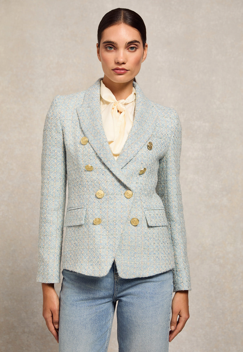 Knightsbridge Blazer - Sky Blue Boucle