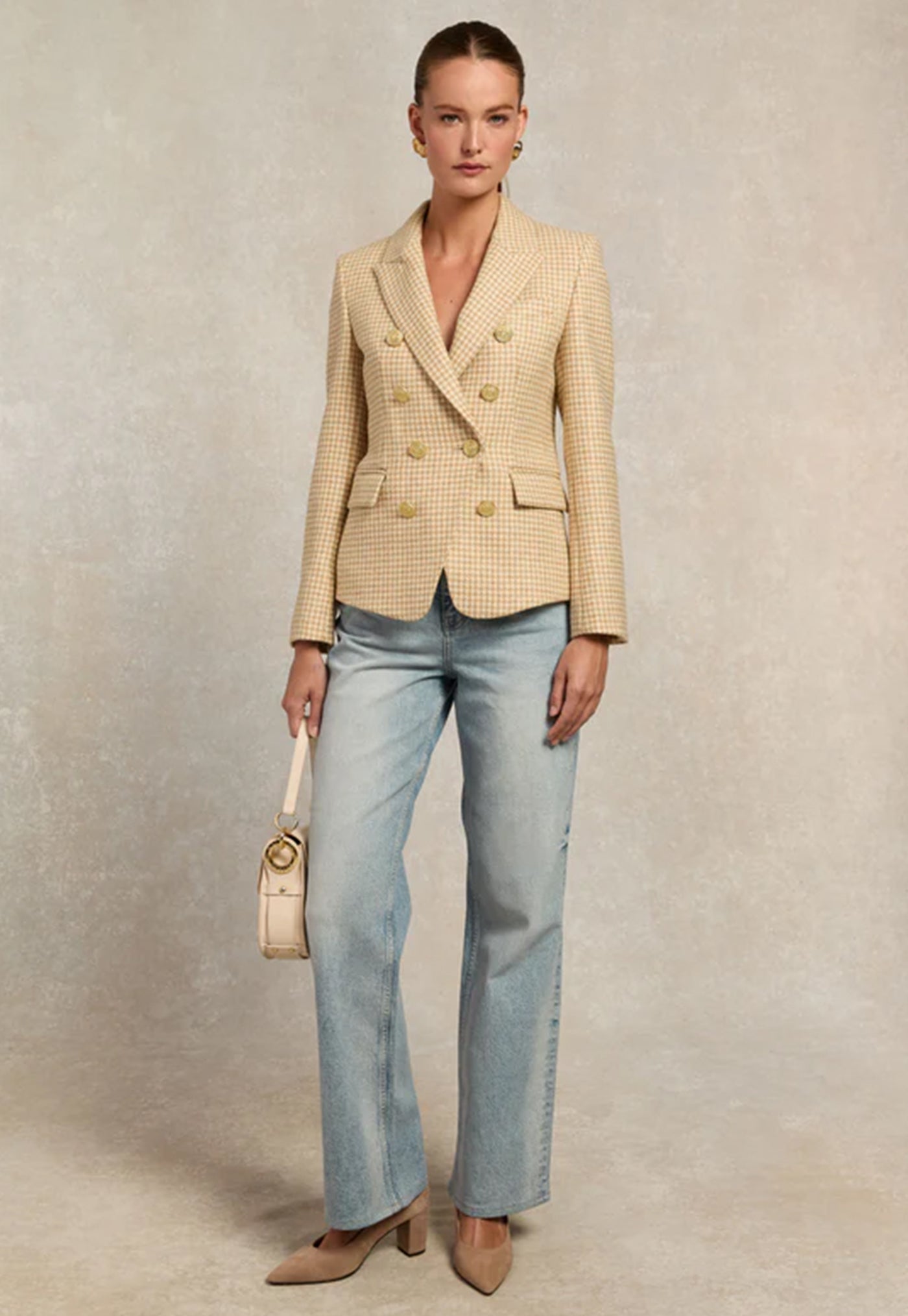 Knightsbridge Blazer - Camel Puppytooth