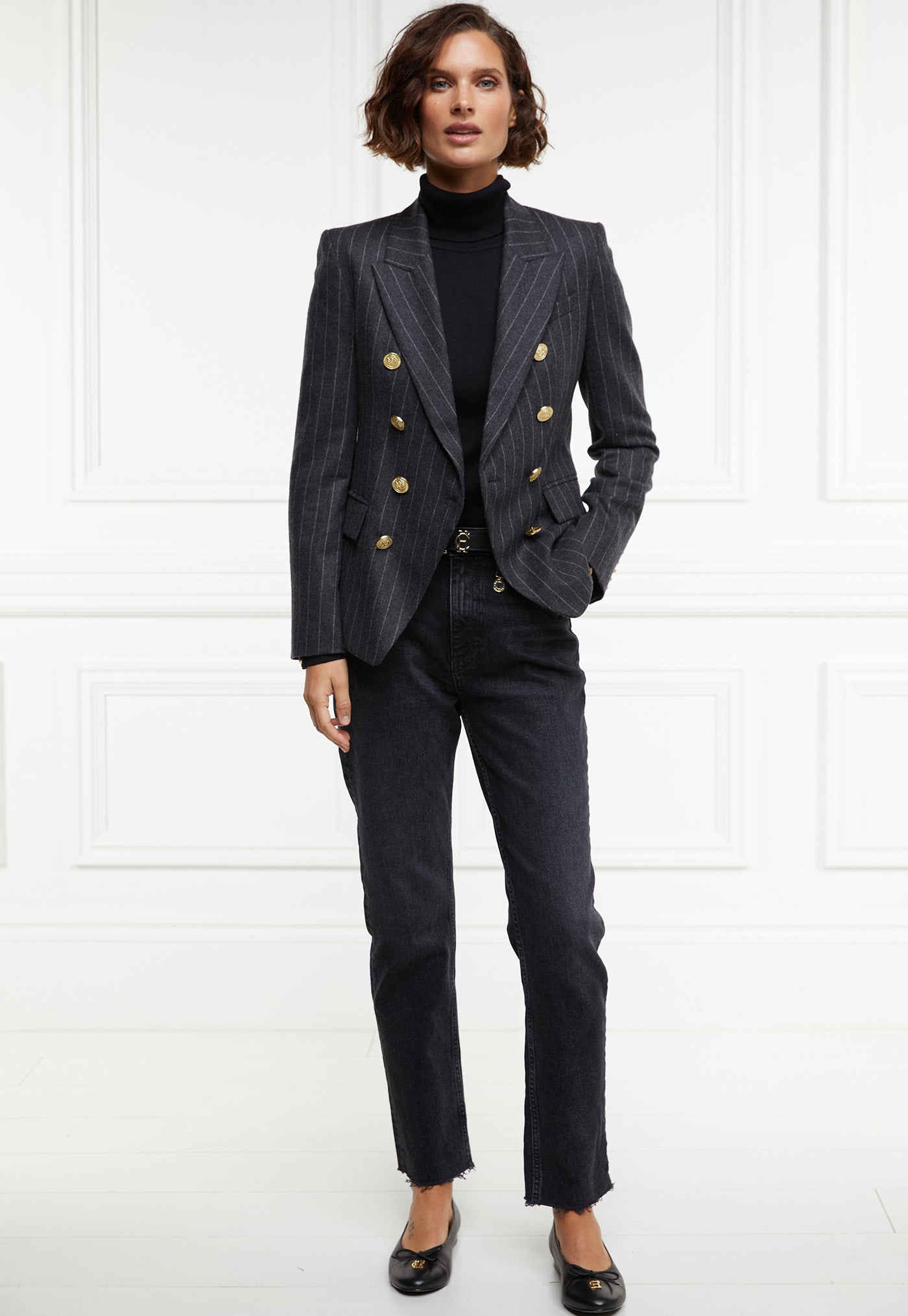 Knightsbridge Blazer - Charcoal Pinstripe