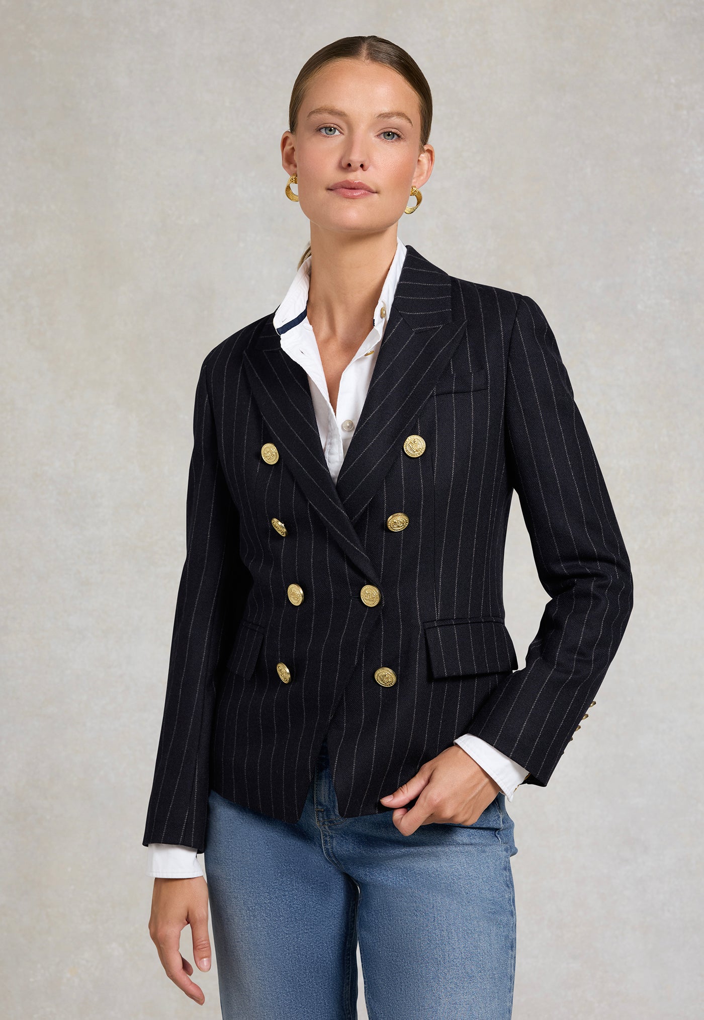 Knightsbridge Blazer - Navy Chalk Pinstripe