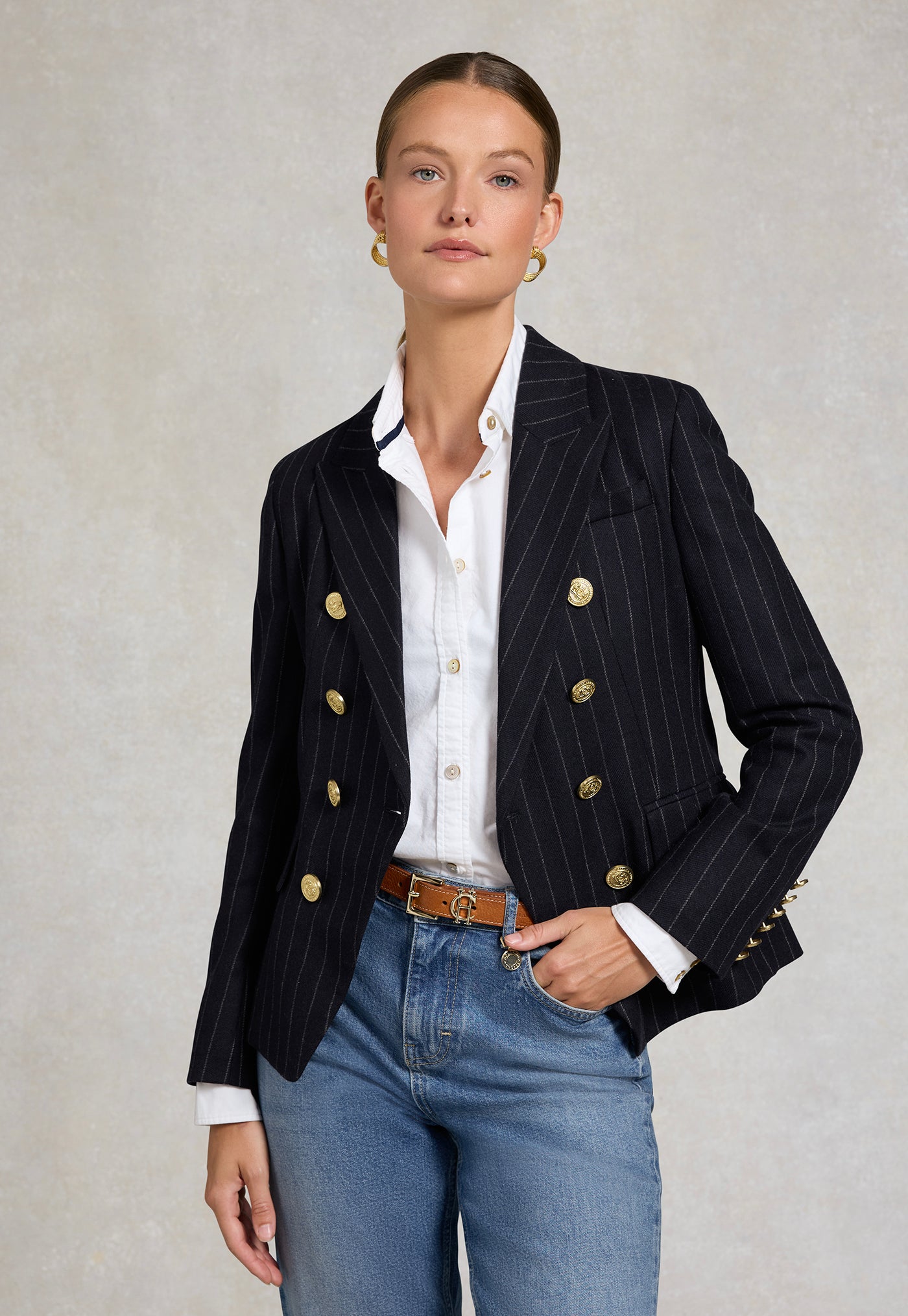 Knightsbridge Blazer - Navy Chalk Pinstripe