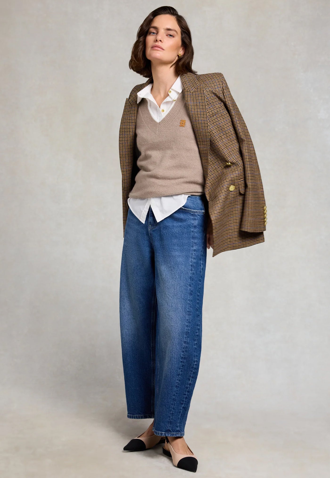 Cecilia Knitted V-Neck Tank - Porcini