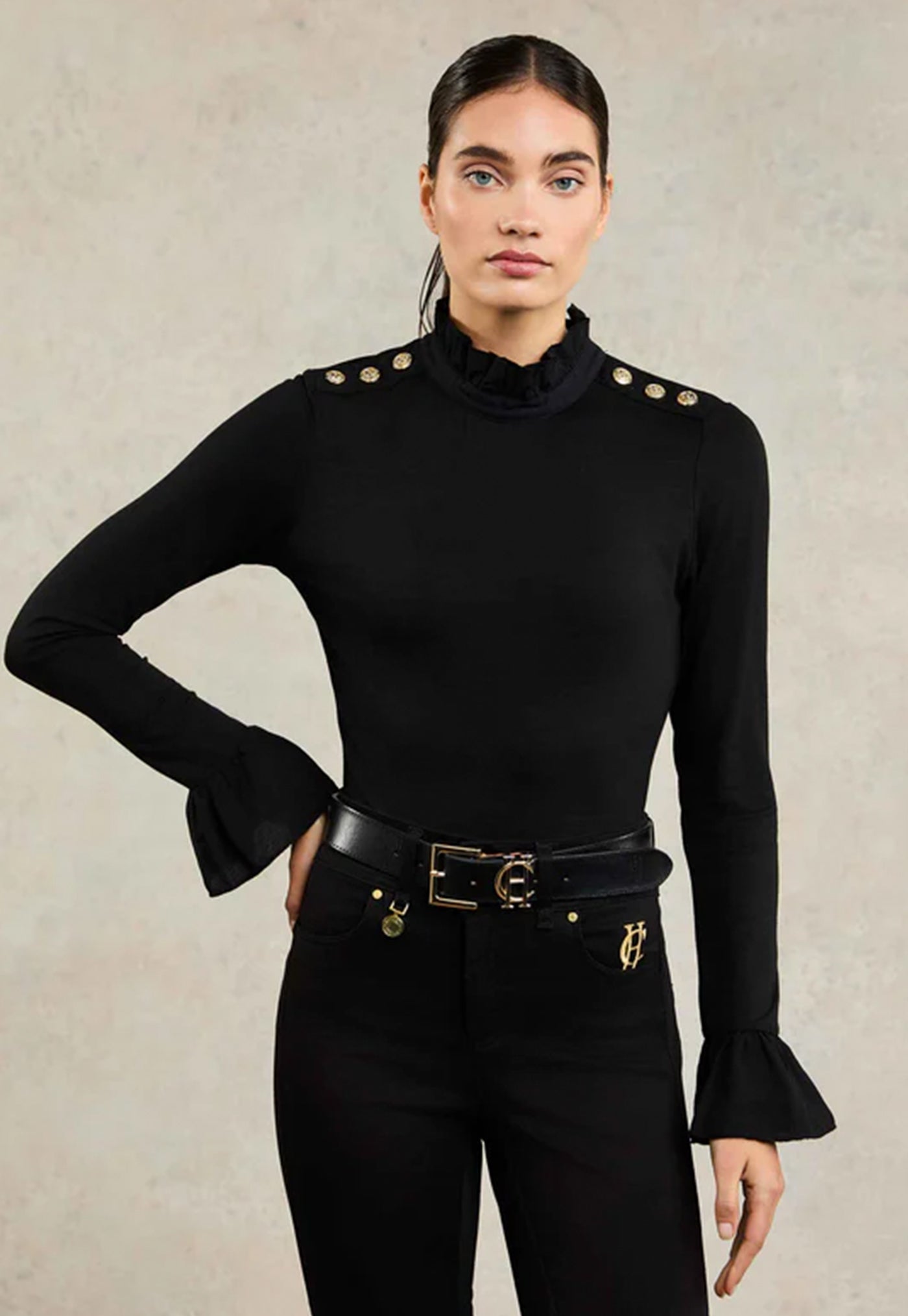 Lilibet Jersey Tee - Black
