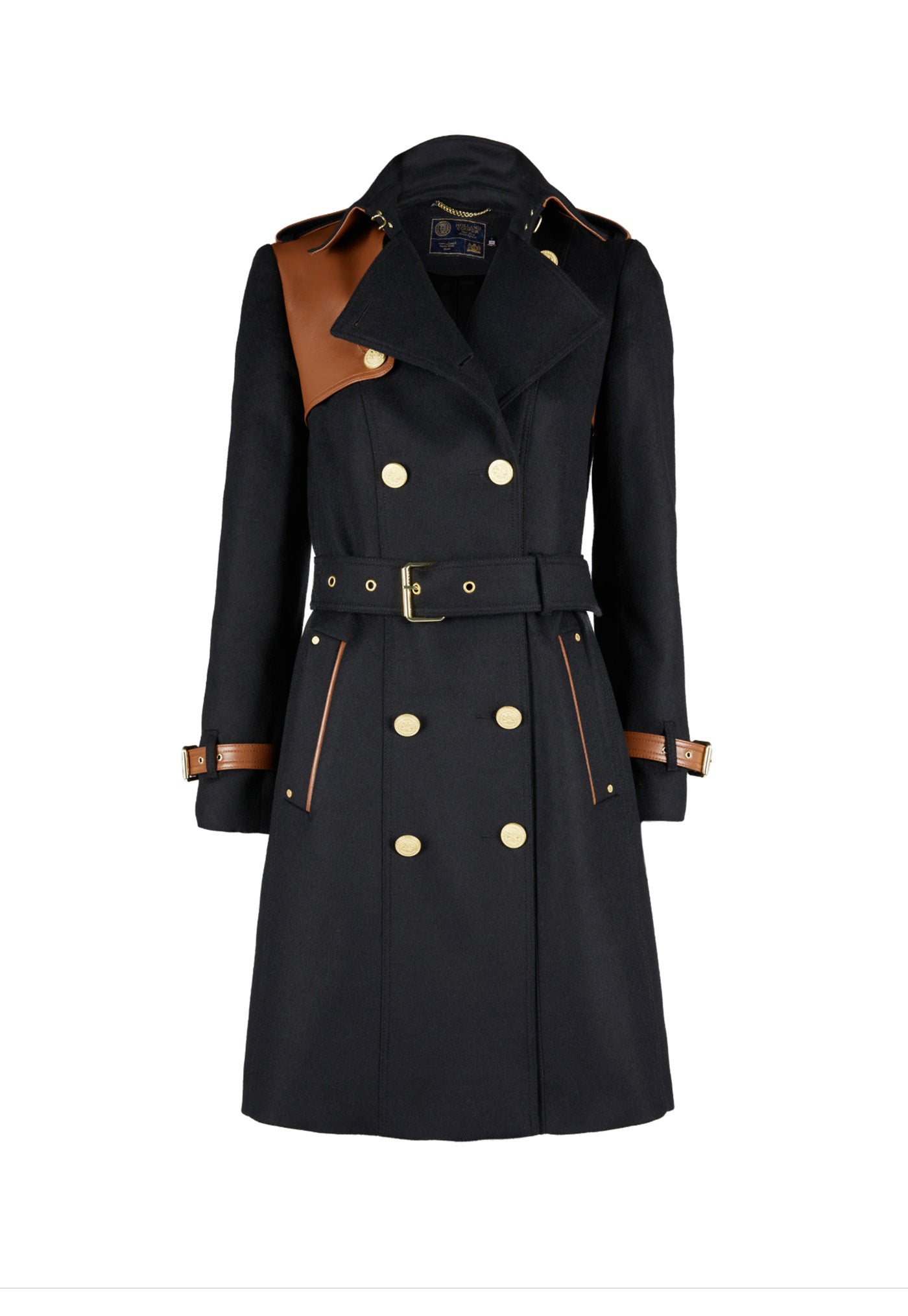 Marlborough Trench Coat - Black Tan sold by Angel Divine