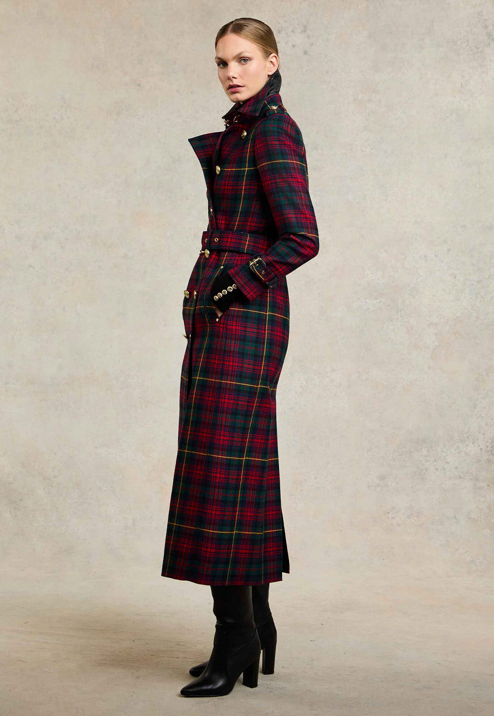 Marlborough Trench Coat Full Length - Logan Tartan